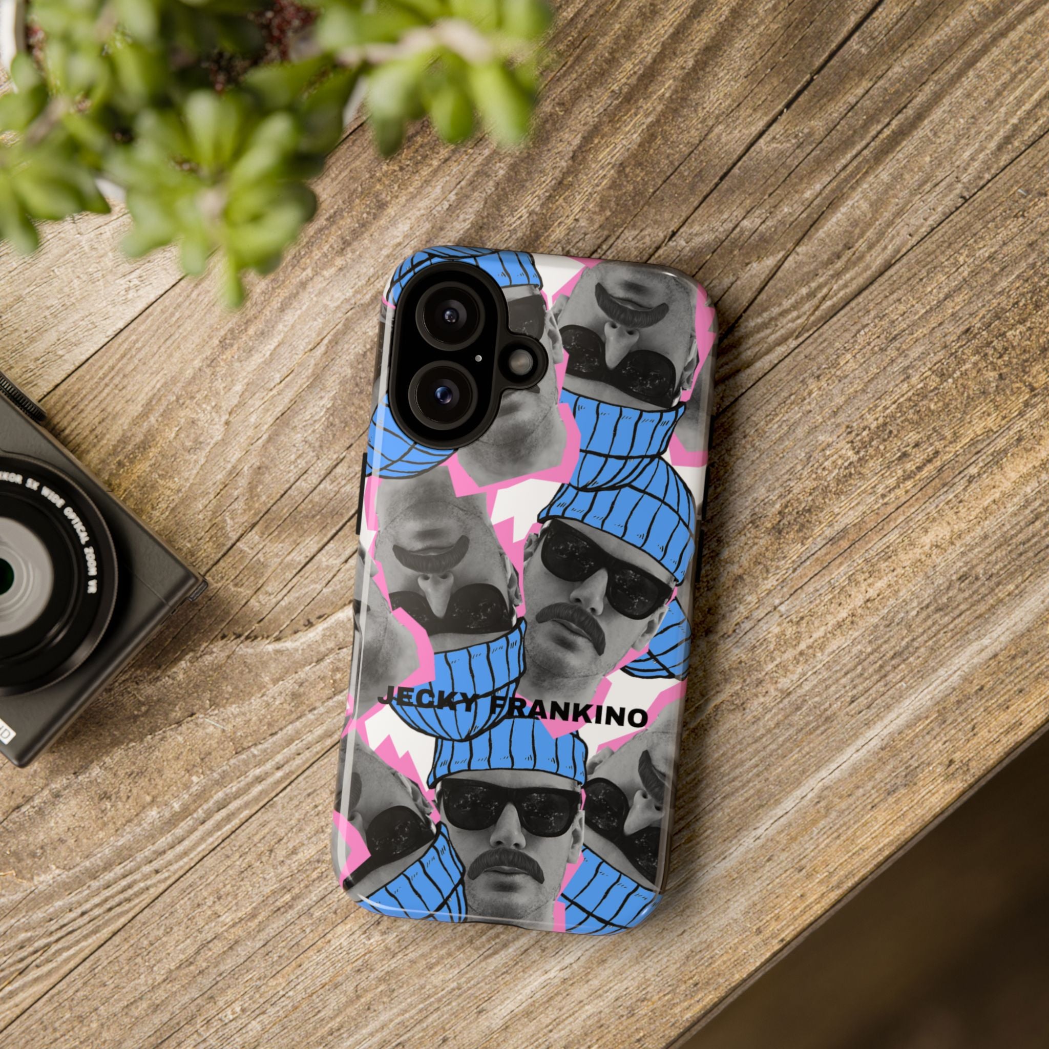 Retro Beanie Portraits phone case | iPhone protective case, quirky face collage