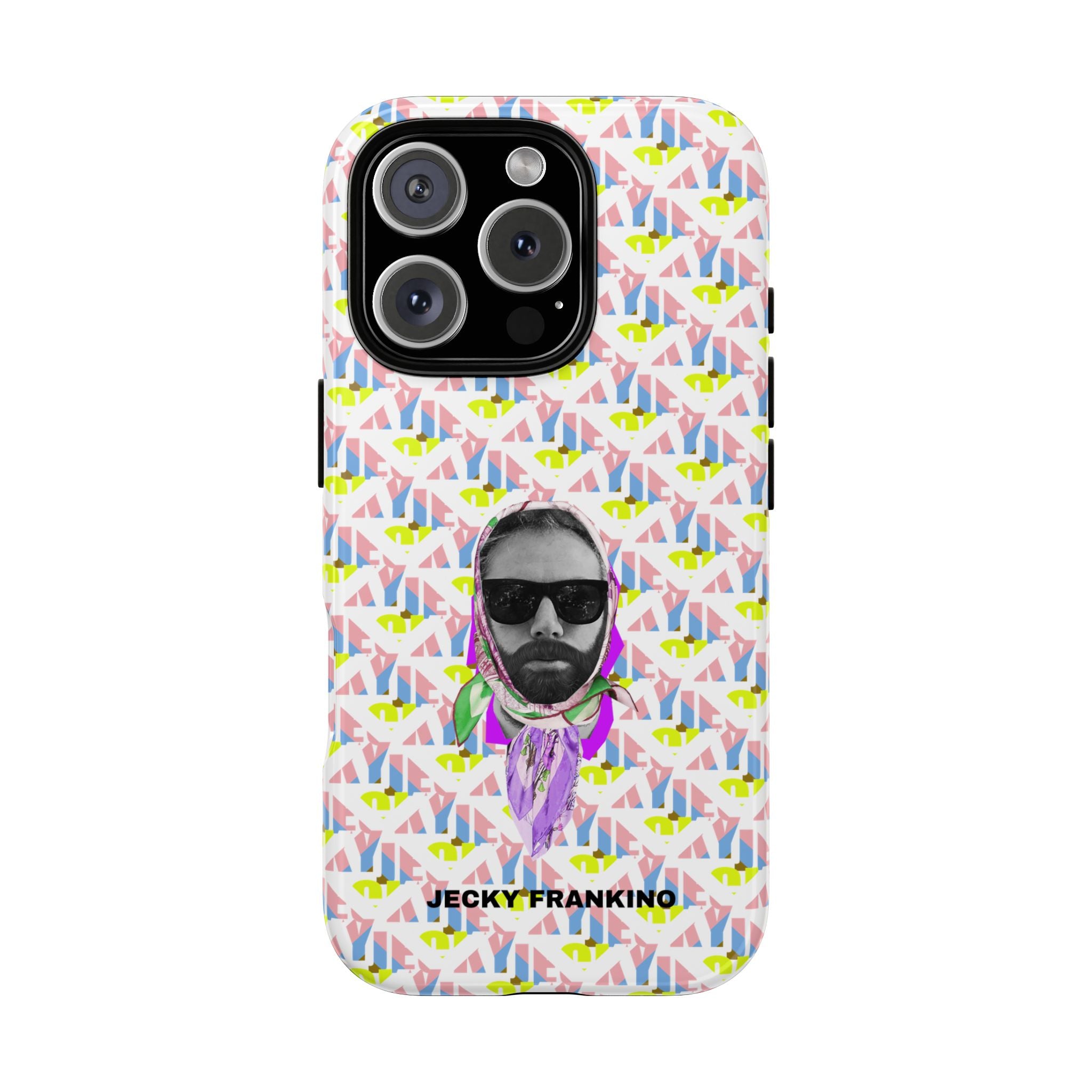 JECKY Retro Geometric Pattern with Sunglass Portrait Phone Case | Tough Cases