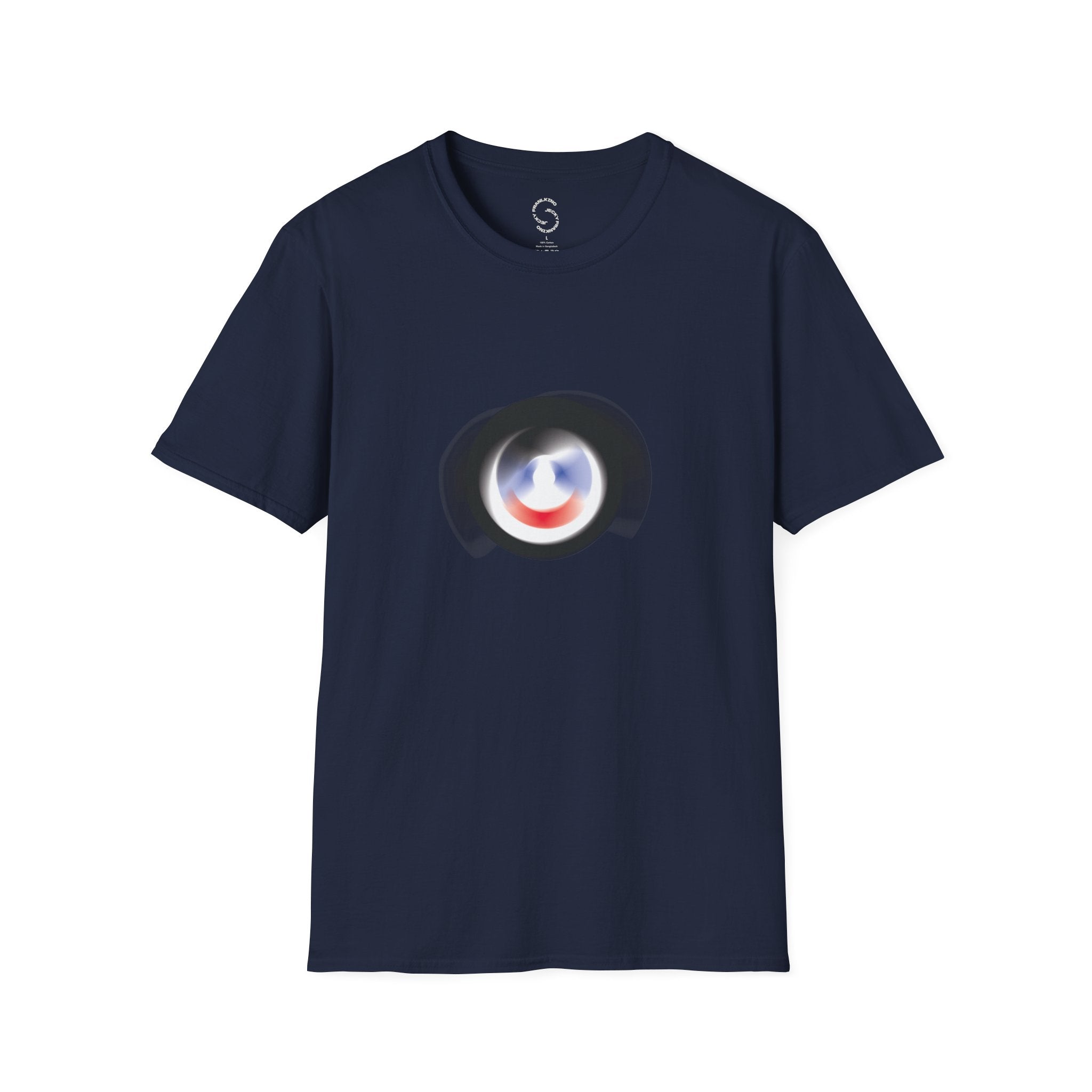 Abstract Color Swirl T-Shirt | Minimal Lens Circle Graphic