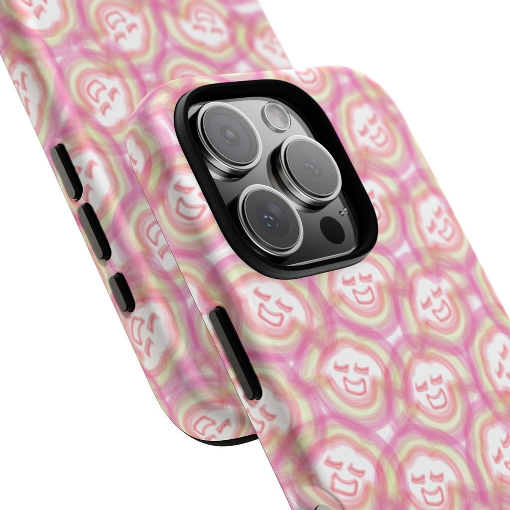 Pink Smiley JF Pattern Phone Case | Cute Repeating Emoji Design