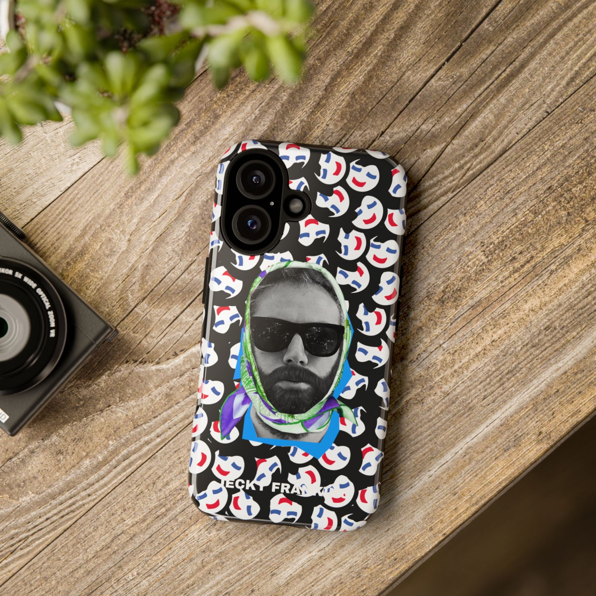 Smiling Mask Pattern Portrait Phone Case | Tough Cases