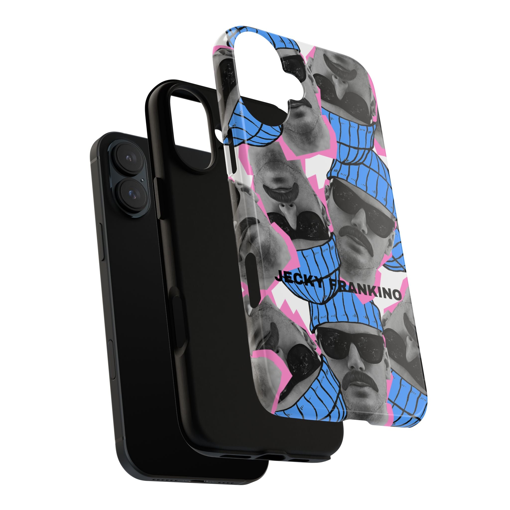 Retro Beanie Portraits phone case | iPhone protective case, quirky face collage