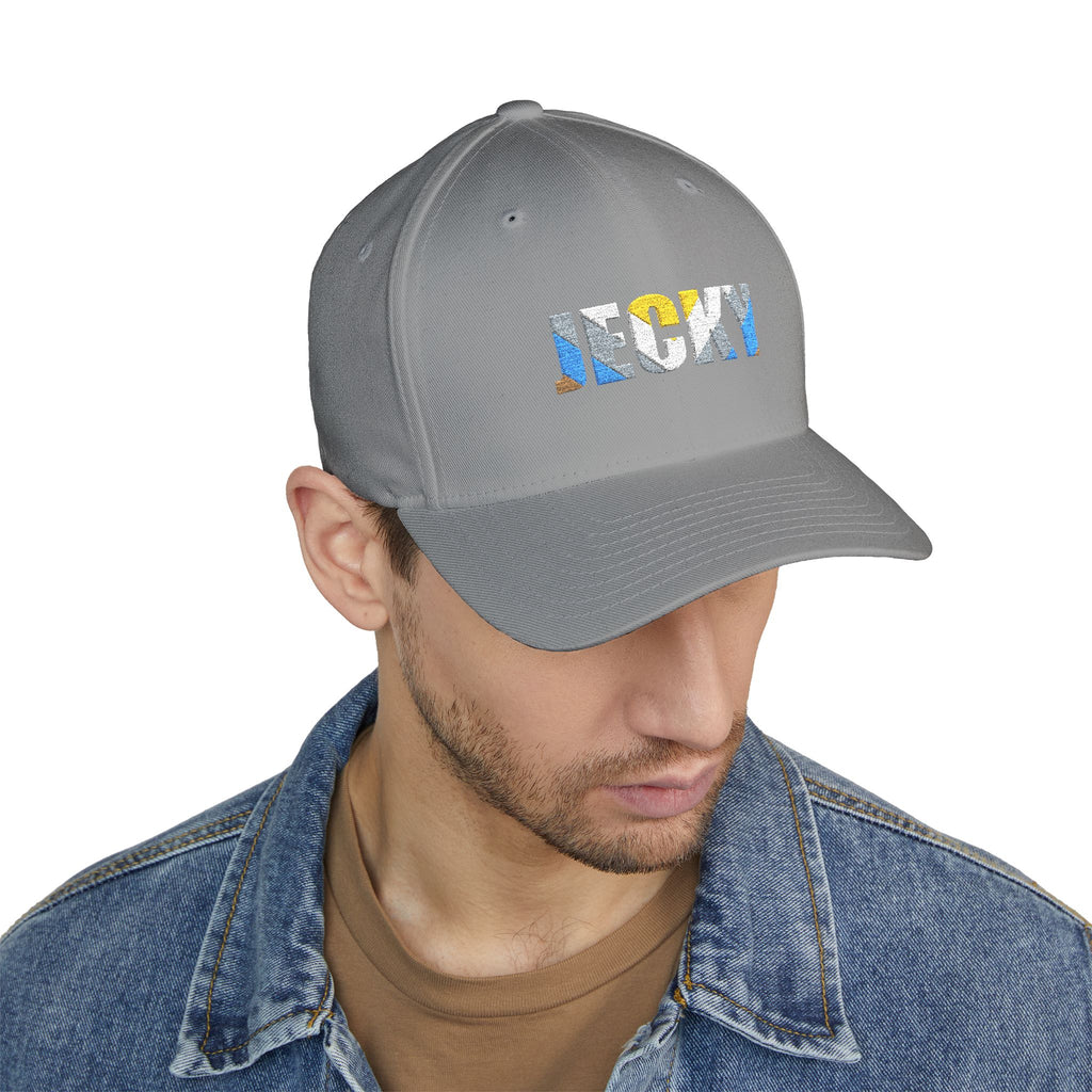 JECKY Text Patch Cap | Embroidered Baseball Hat, Winking Back Detail