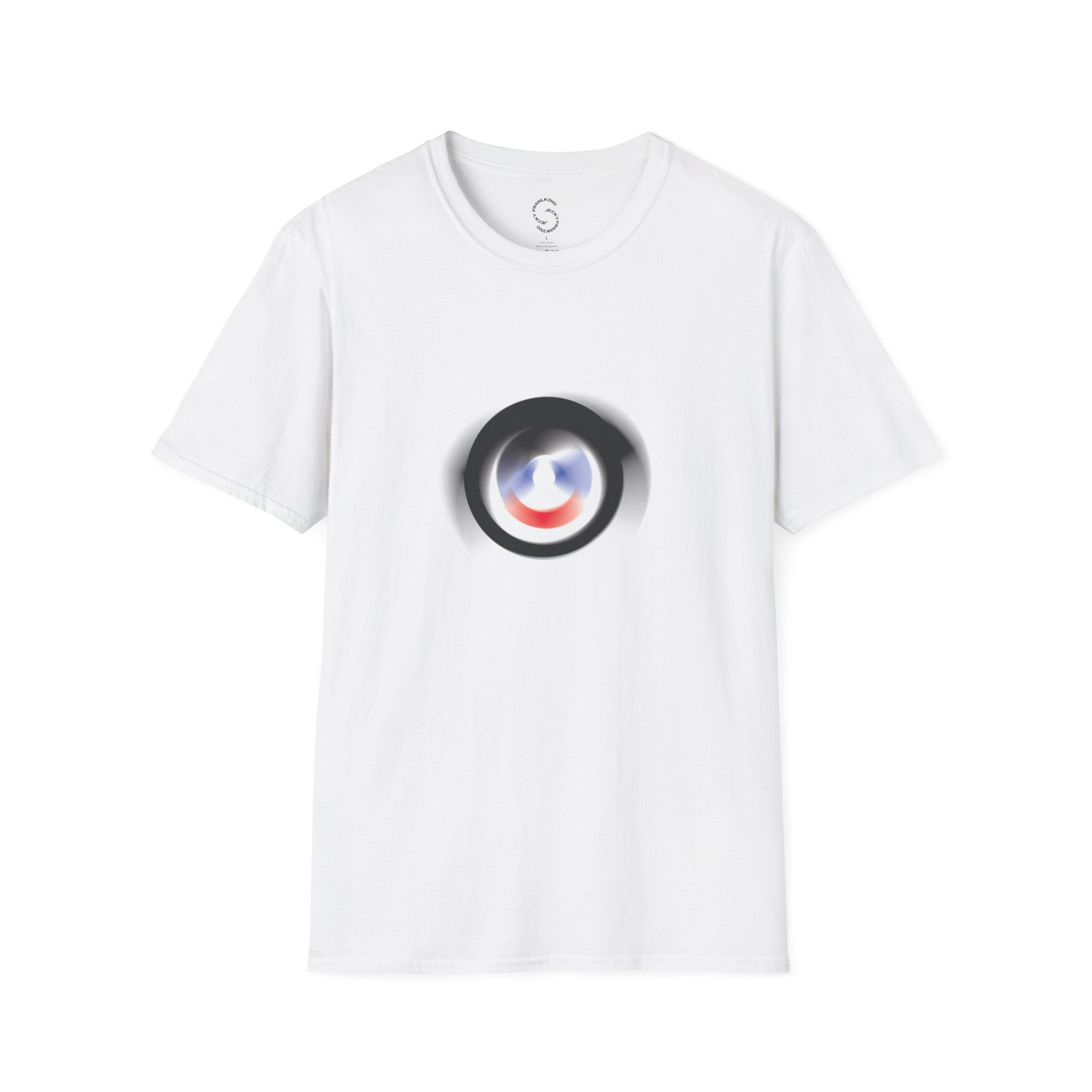 Abstract Color Swirl T-Shirt | Minimal Lens Circle Graphic