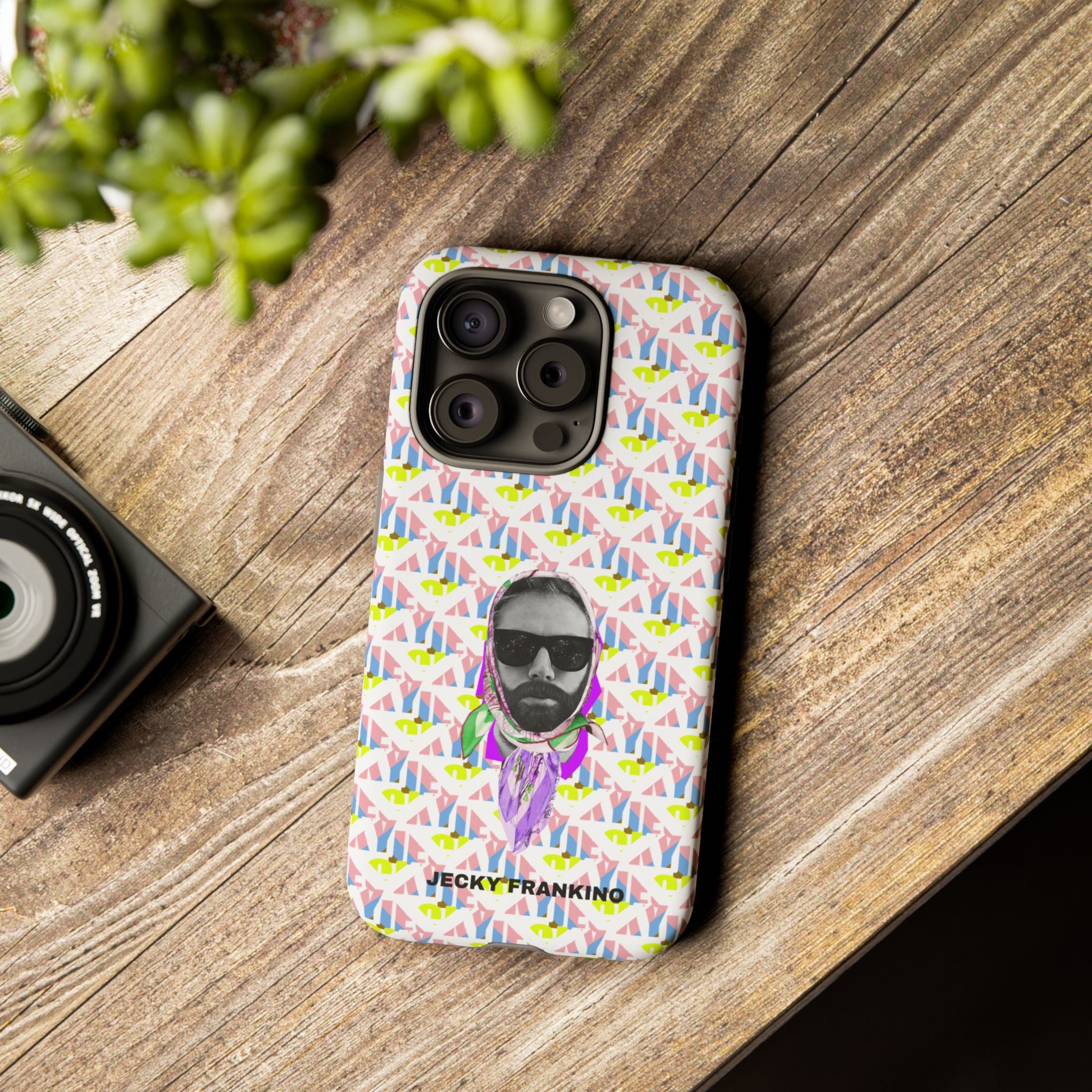 JECKY Retro Geometric Pattern with Sunglass Portrait Phone Case | Tough Cases