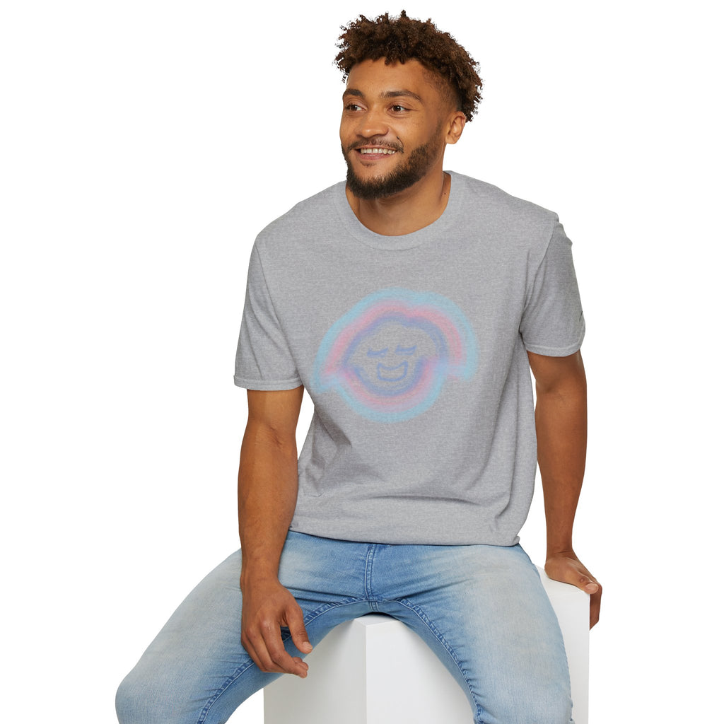 Smiling Rainbow Jecky Frankino Face T-Shirt | Pastel Vaporwave Smile Tee