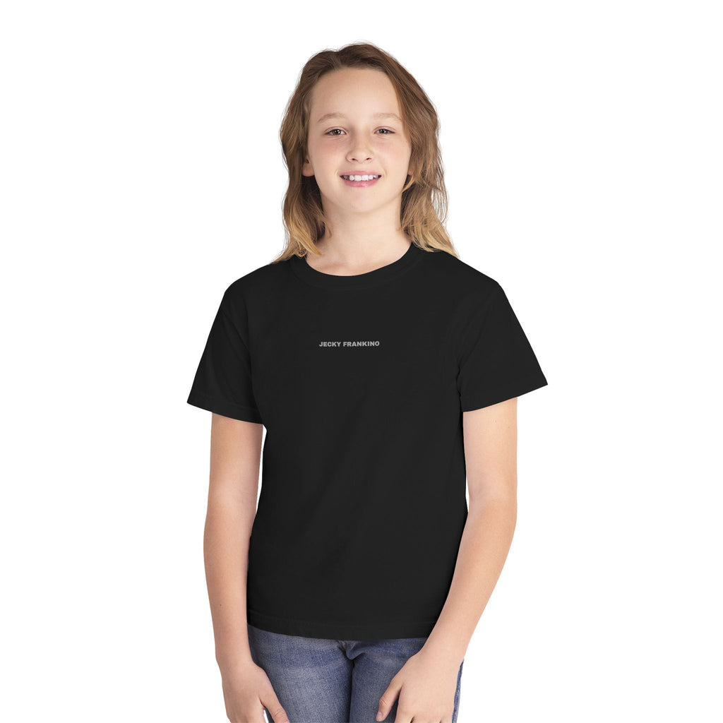 Smiling Face Graphic Youth Tee | Minimal Emoji Back Print