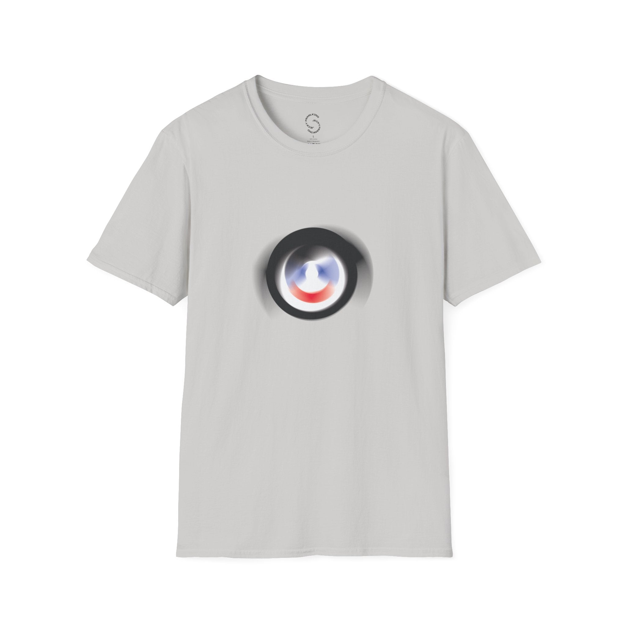 Abstract Color Swirl T-Shirt | Minimal Lens Circle Graphic