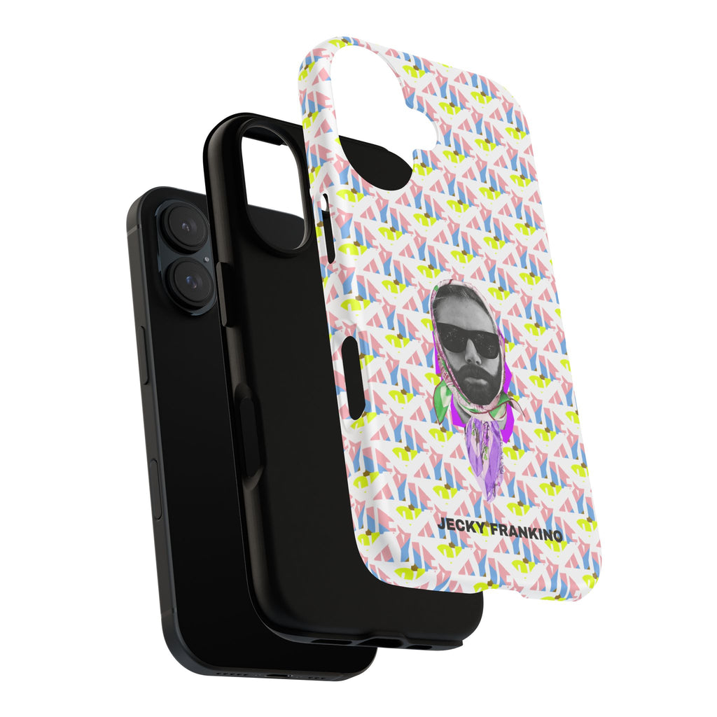 JECKY Retro Geometric Pattern with Sunglass Portrait Phone Case | Tough Cases