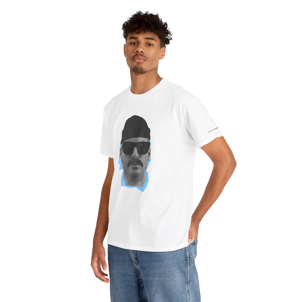 JECKY BLACK Beanie  Man  T-Shirt | Retro Portrait, Sunglasses, Vaporwave Accent