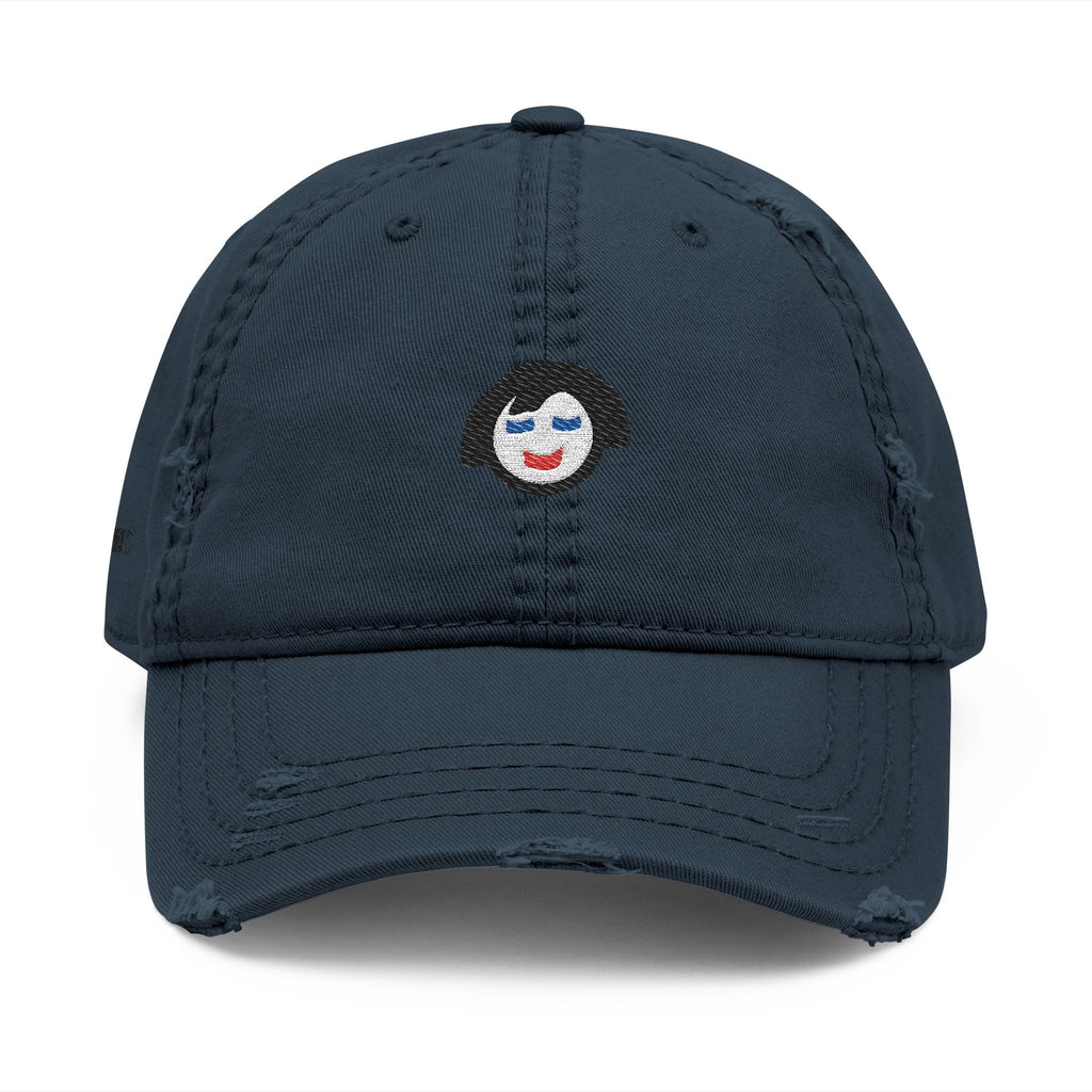 Smiling JECKY  Face Logo  Hat | Embroidered Distressed Cap