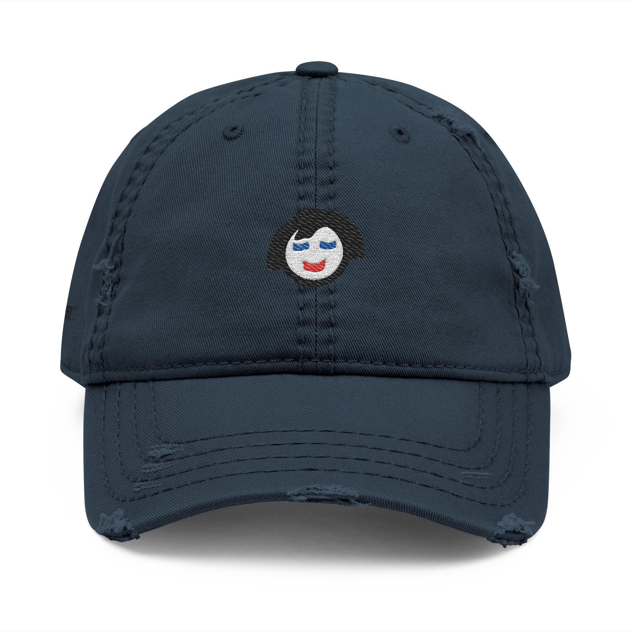 Smiling JECKY  Face Logo  Hat | Embroidered Distressed Cap