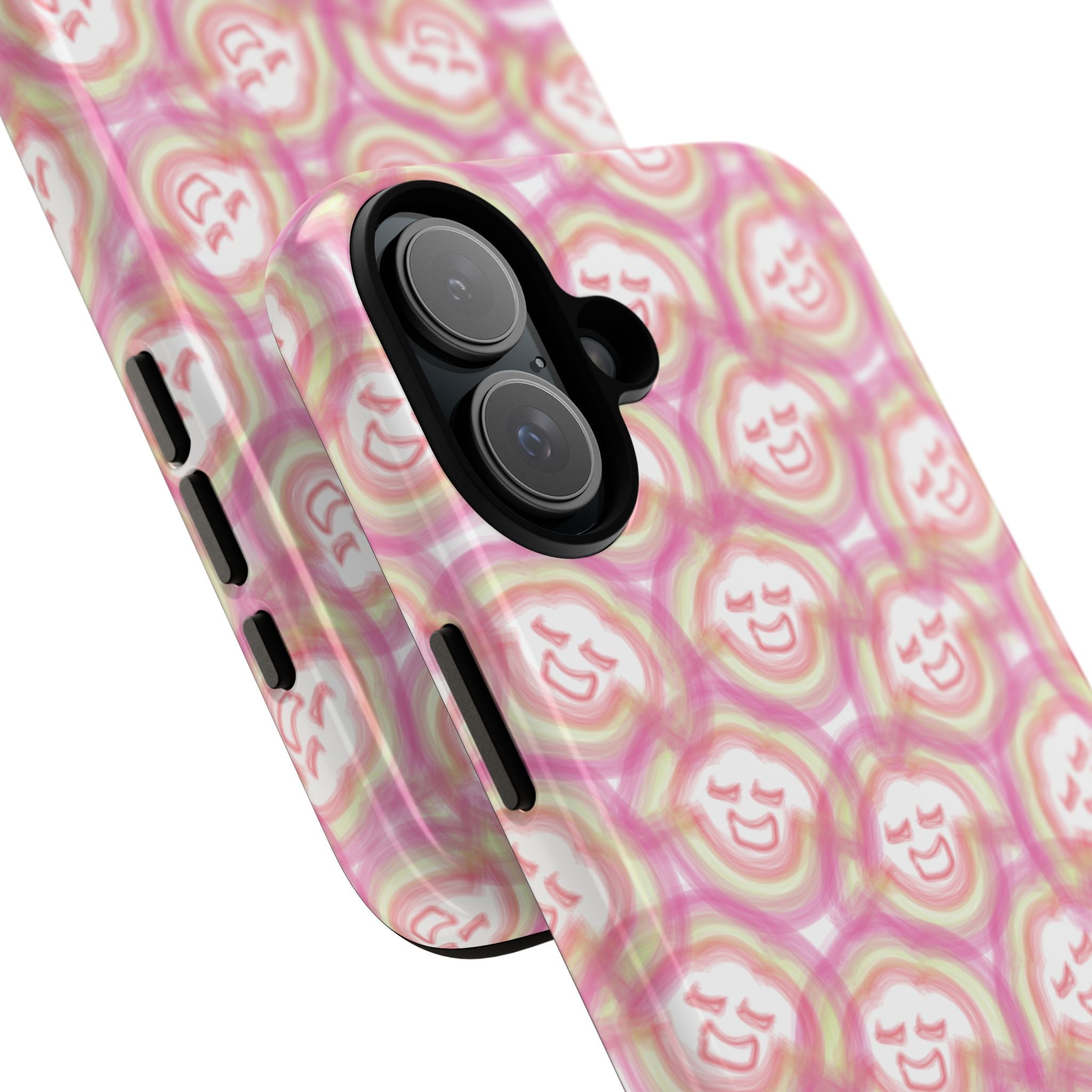 Pink Smiley JF Pattern Phone Case | Cute Repeating Emoji Design