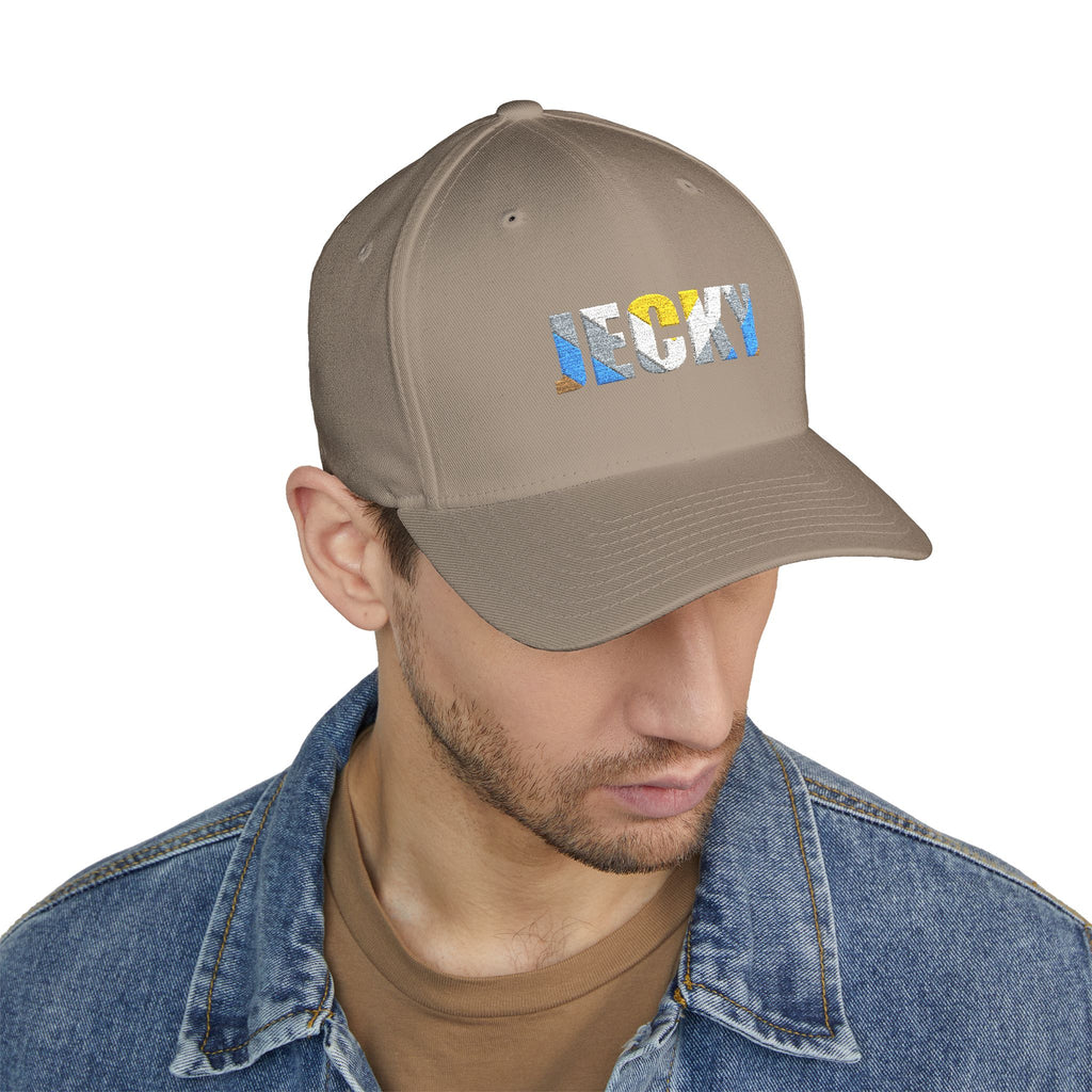 JECKY Text Patch Cap | Embroidered Baseball Hat, Winking Back Detail