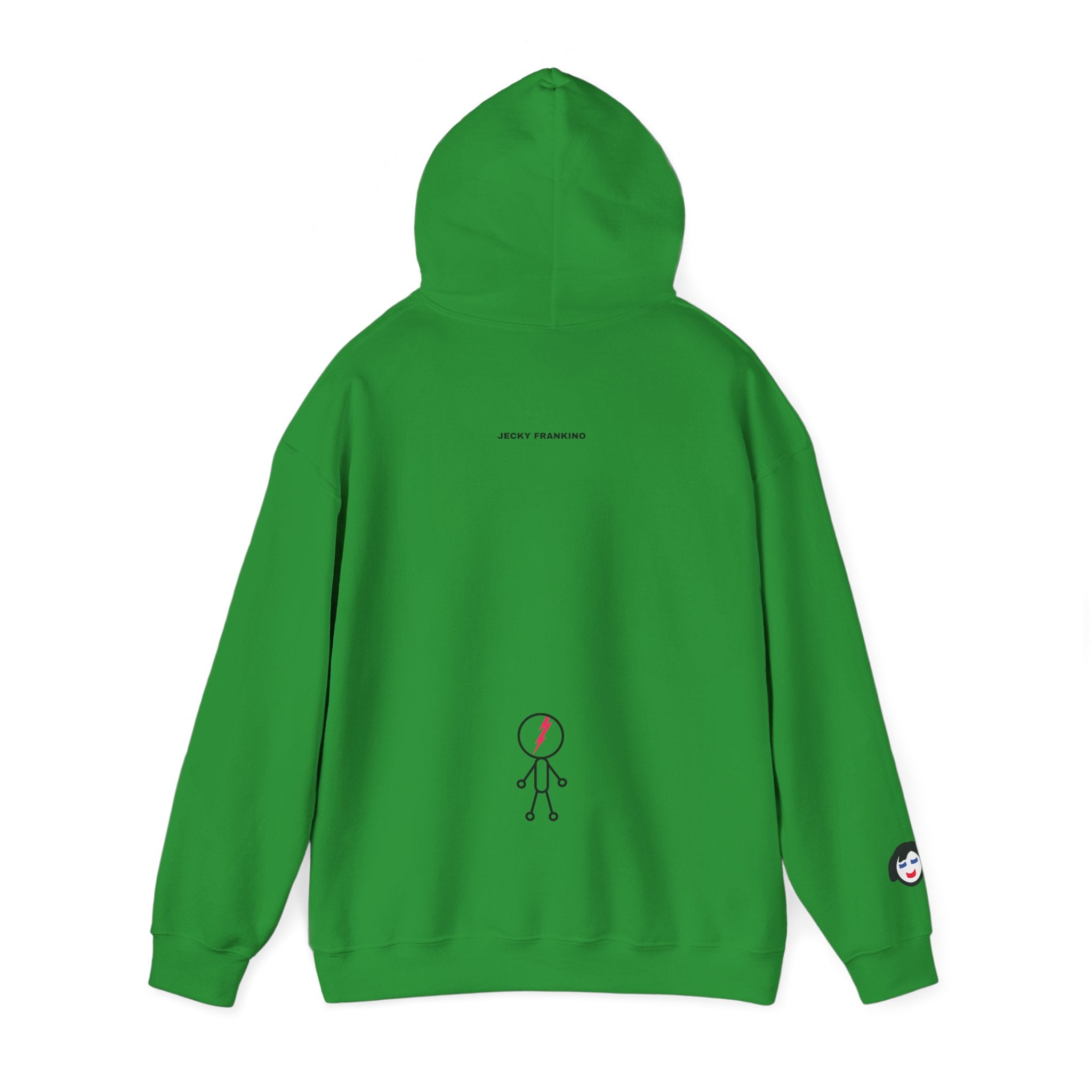 Smiling Rainbow Face JECKY FRANKINO Hoodie | Minimal Pastel Graphic Sweatshirt