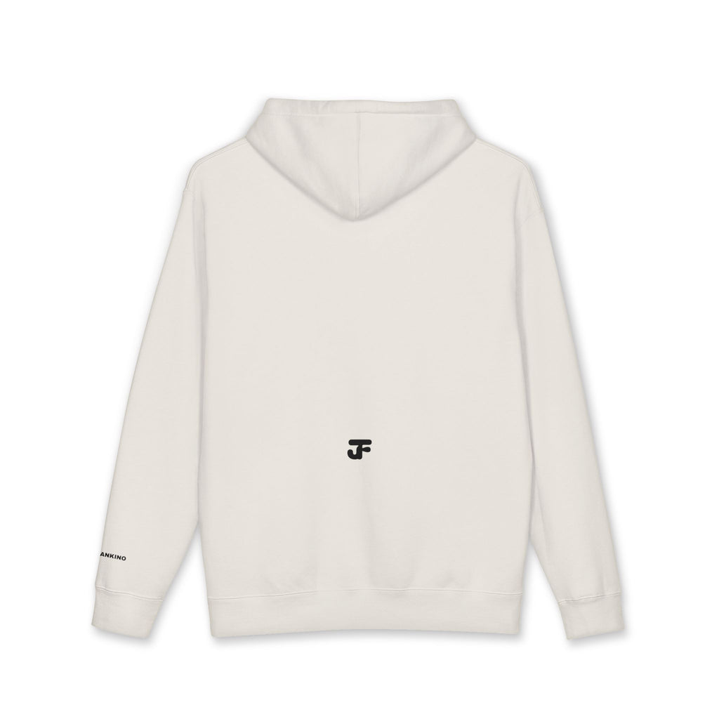 Smiling Face Graphic Hoodie | Minimal Portrait, White Hooded Sweatshirt