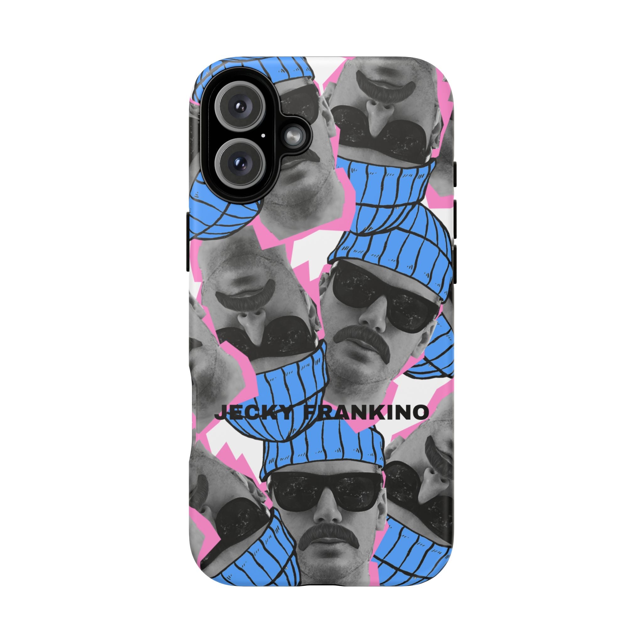 Retro Beanie Portraits phone case | iPhone protective case, quirky face collage