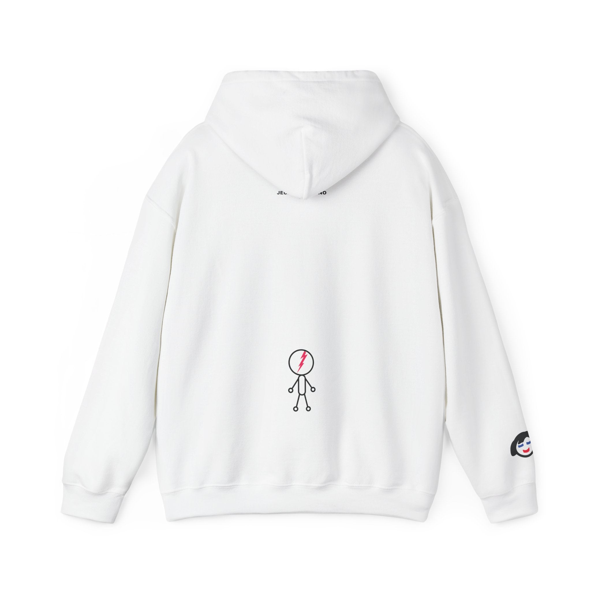 Smiling Rainbow Face JECKY FRANKINO Hoodie | Minimal Pastel Graphic Sweatshirt