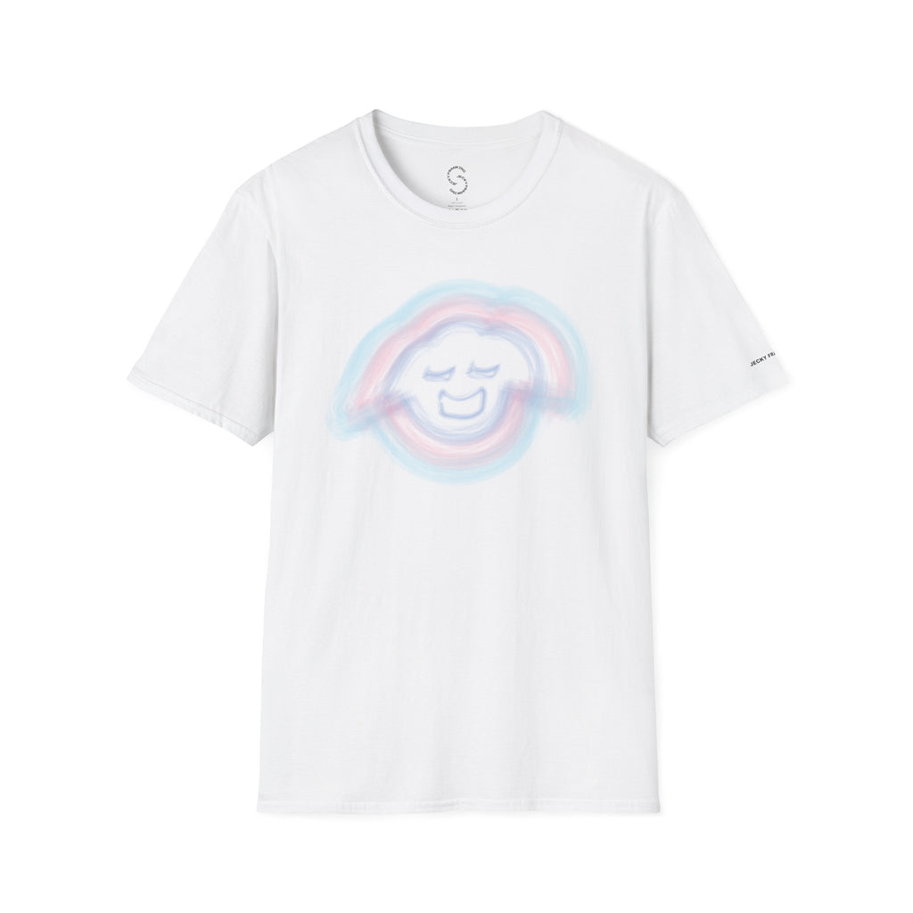 Smiling Rainbow Jecky Frankino Face T-Shirt | Pastel Vaporwave Smile Tee