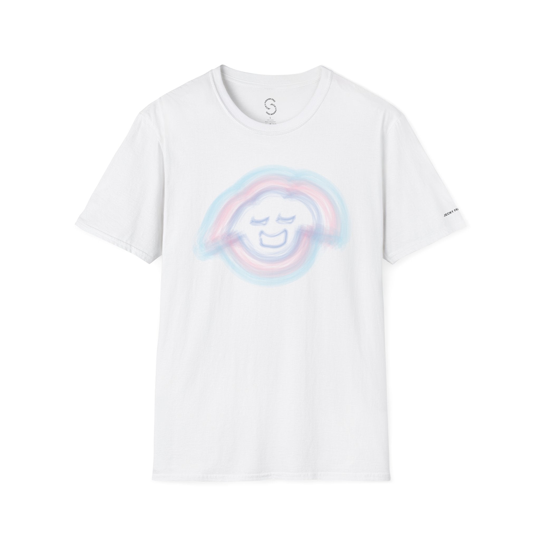 Smiling Rainbow Jecky Frankino Face T-Shirt | Pastel Vaporwave Smile Tee