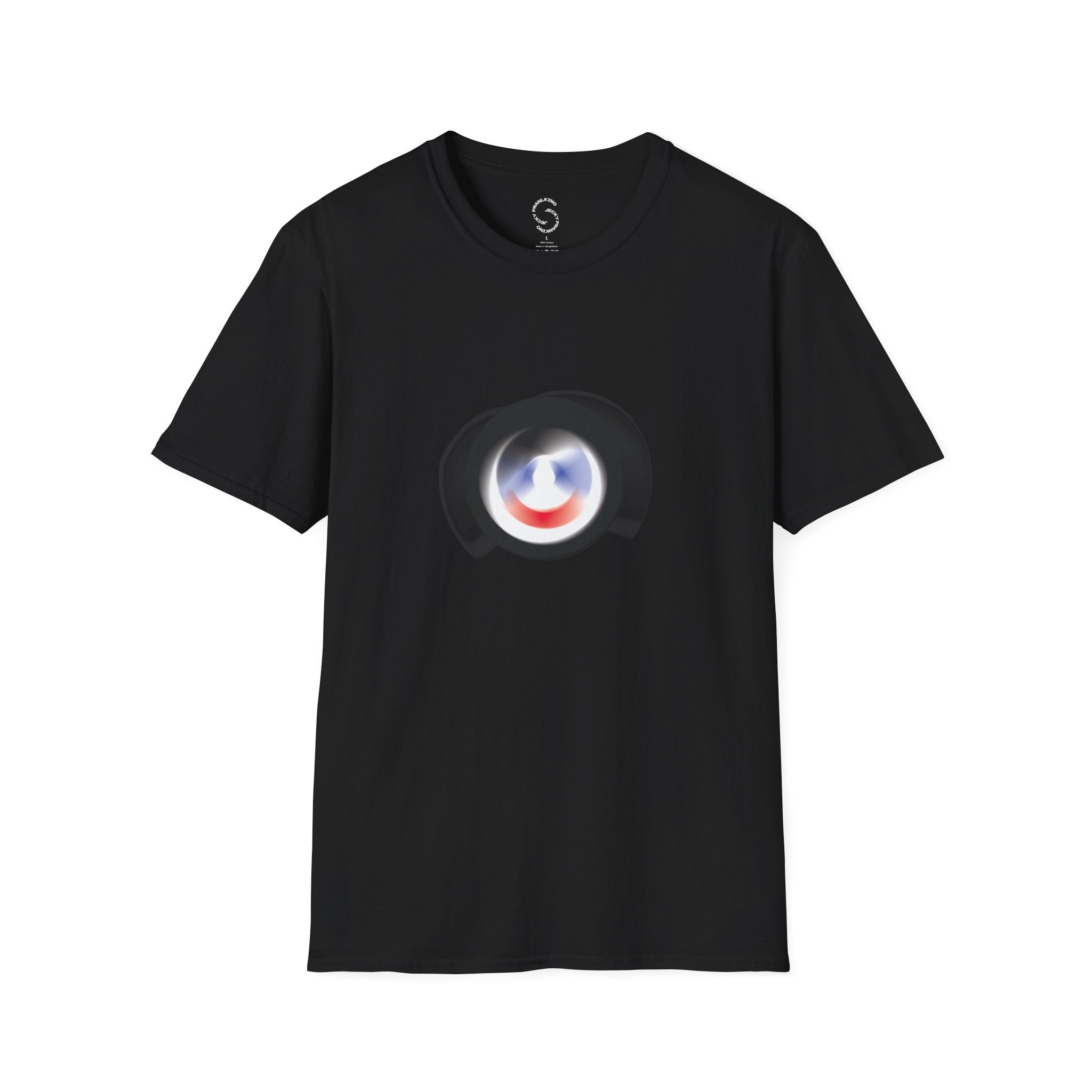 Abstract Color Swirl T-Shirt | Minimal Lens Circle Graphic