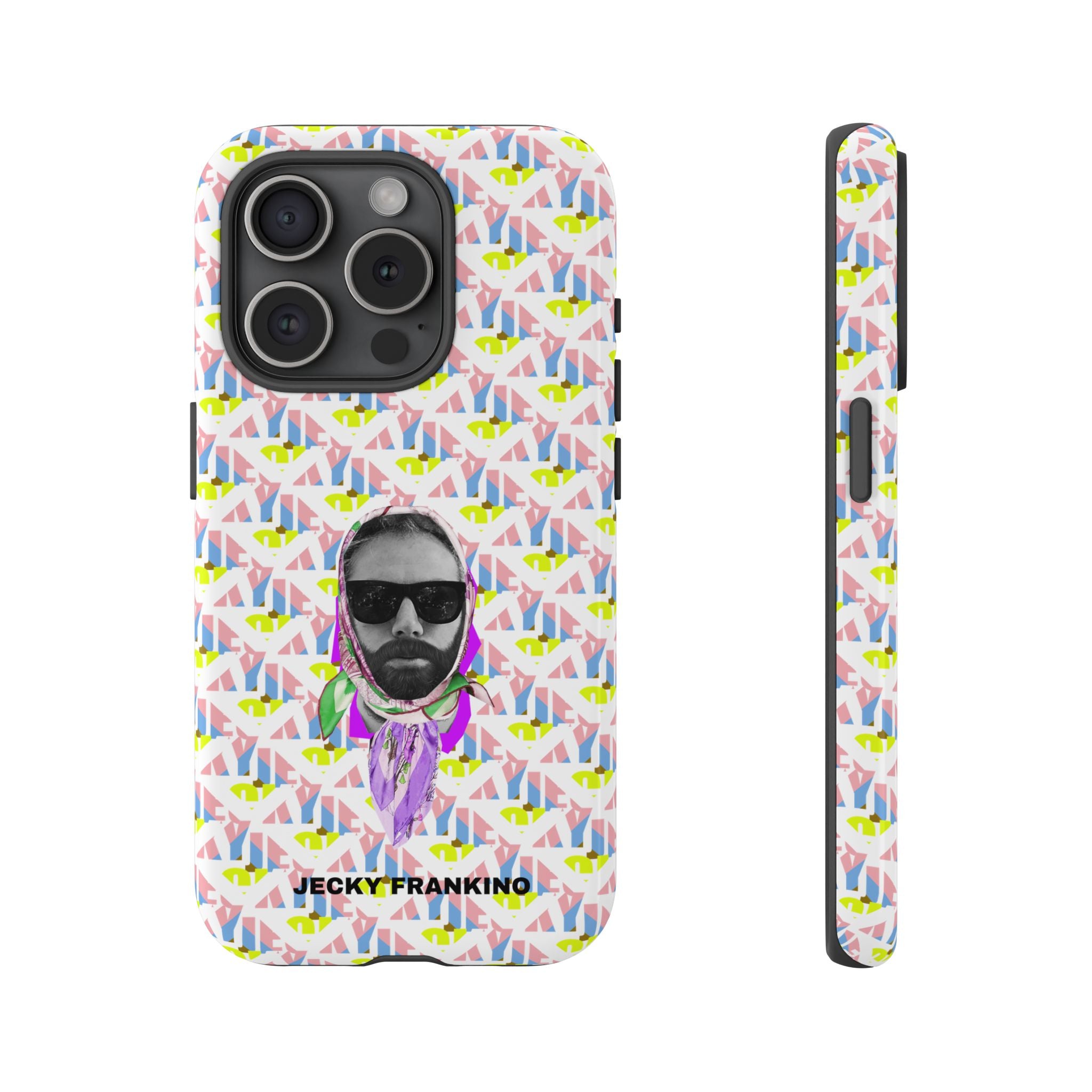 JECKY Retro Geometric Pattern with Sunglass Portrait Phone Case | Tough Cases