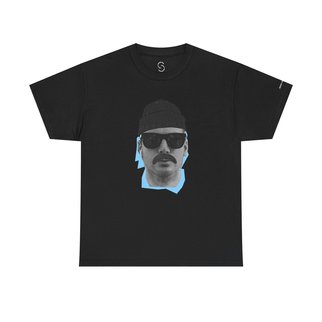 JECKY BLACK Beanie  Man  T-Shirt | Retro Portrait, Sunglasses, Vaporwave Accent