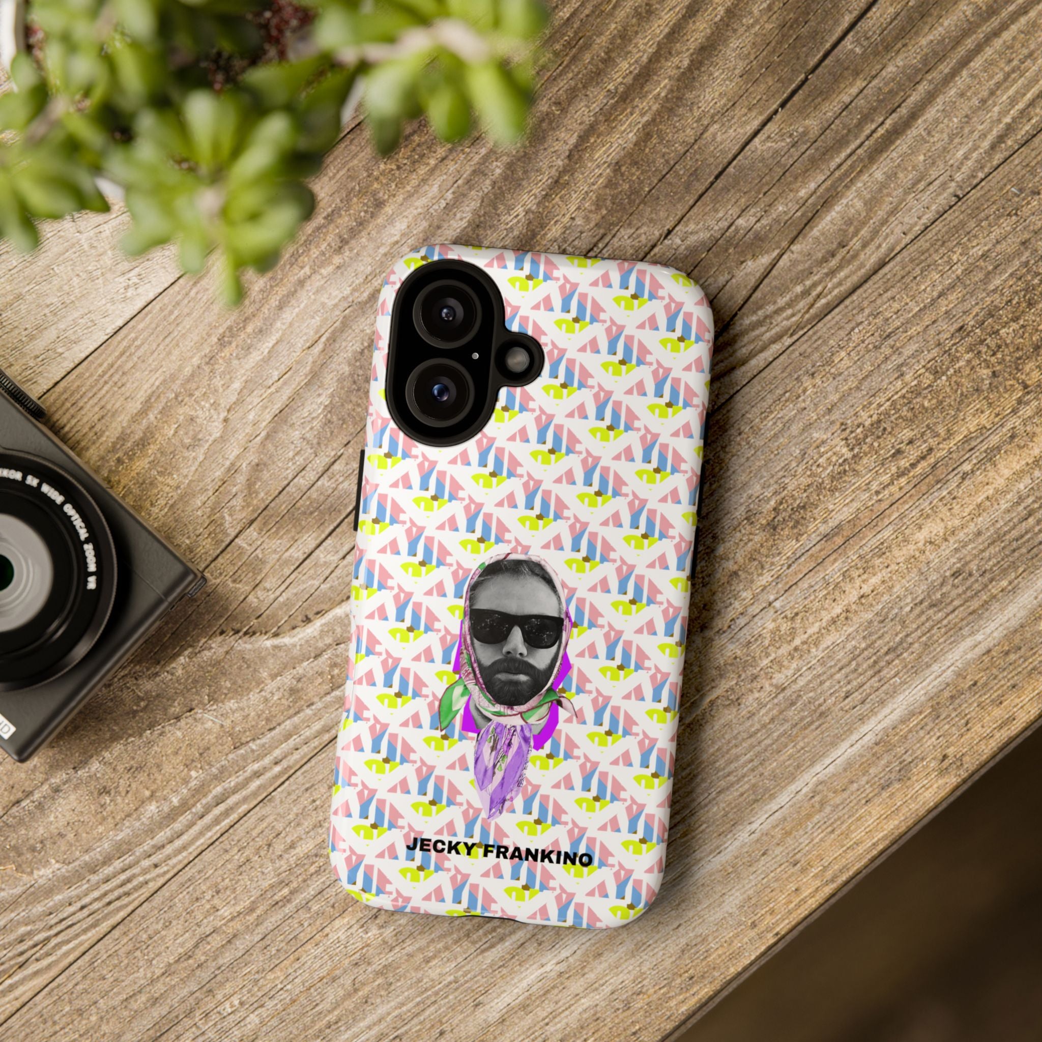 JECKY Retro Geometric Pattern with Sunglass Portrait Phone Case | Tough Cases