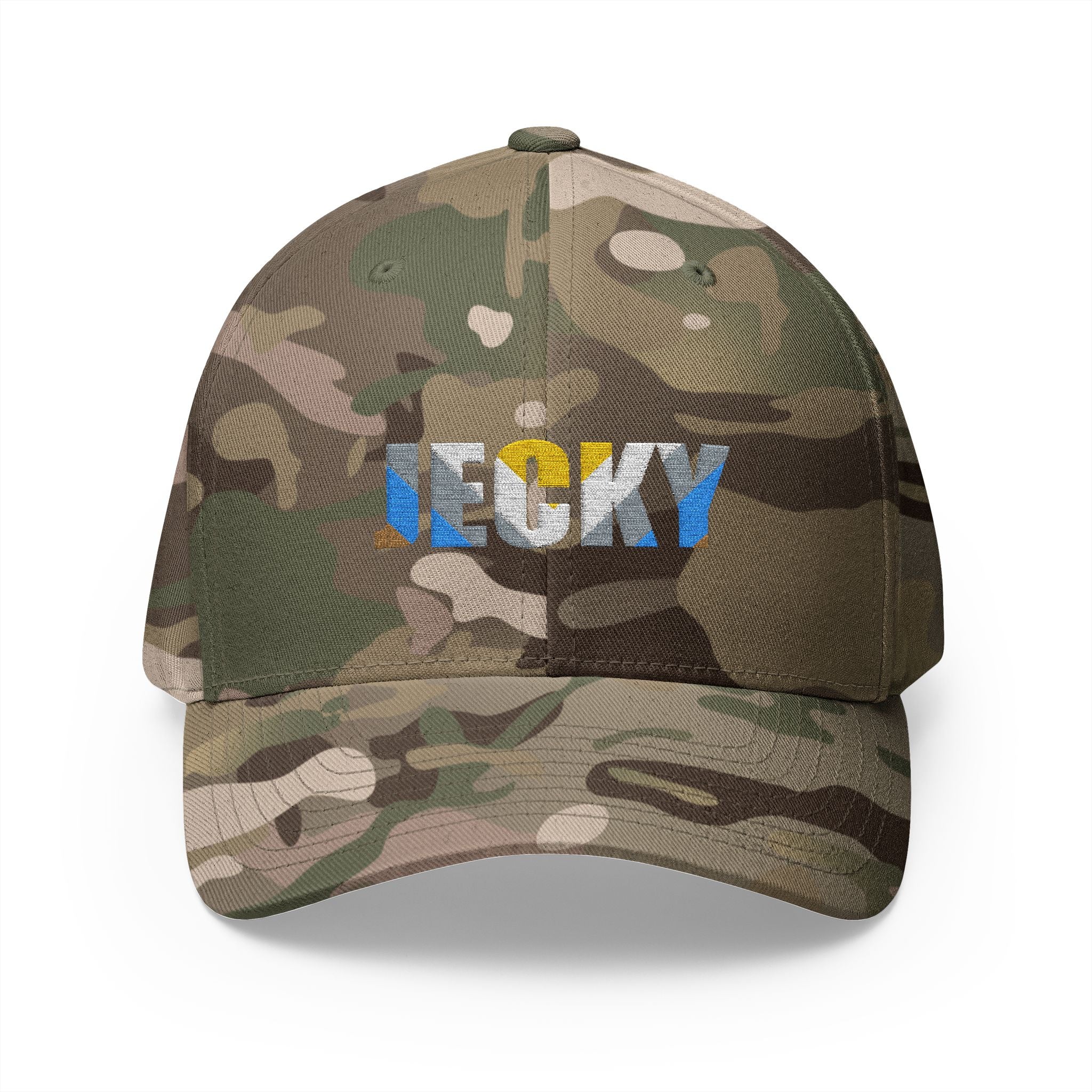 JECKY Text Patch Cap | Embroidered Baseball Hat, Winking Back Detail