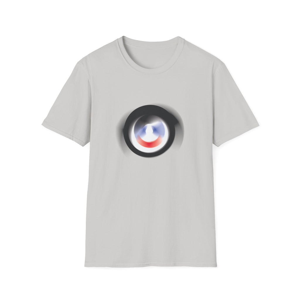 Abstract Color Swirl T-Shirt | Minimal Lens Circle Graphic