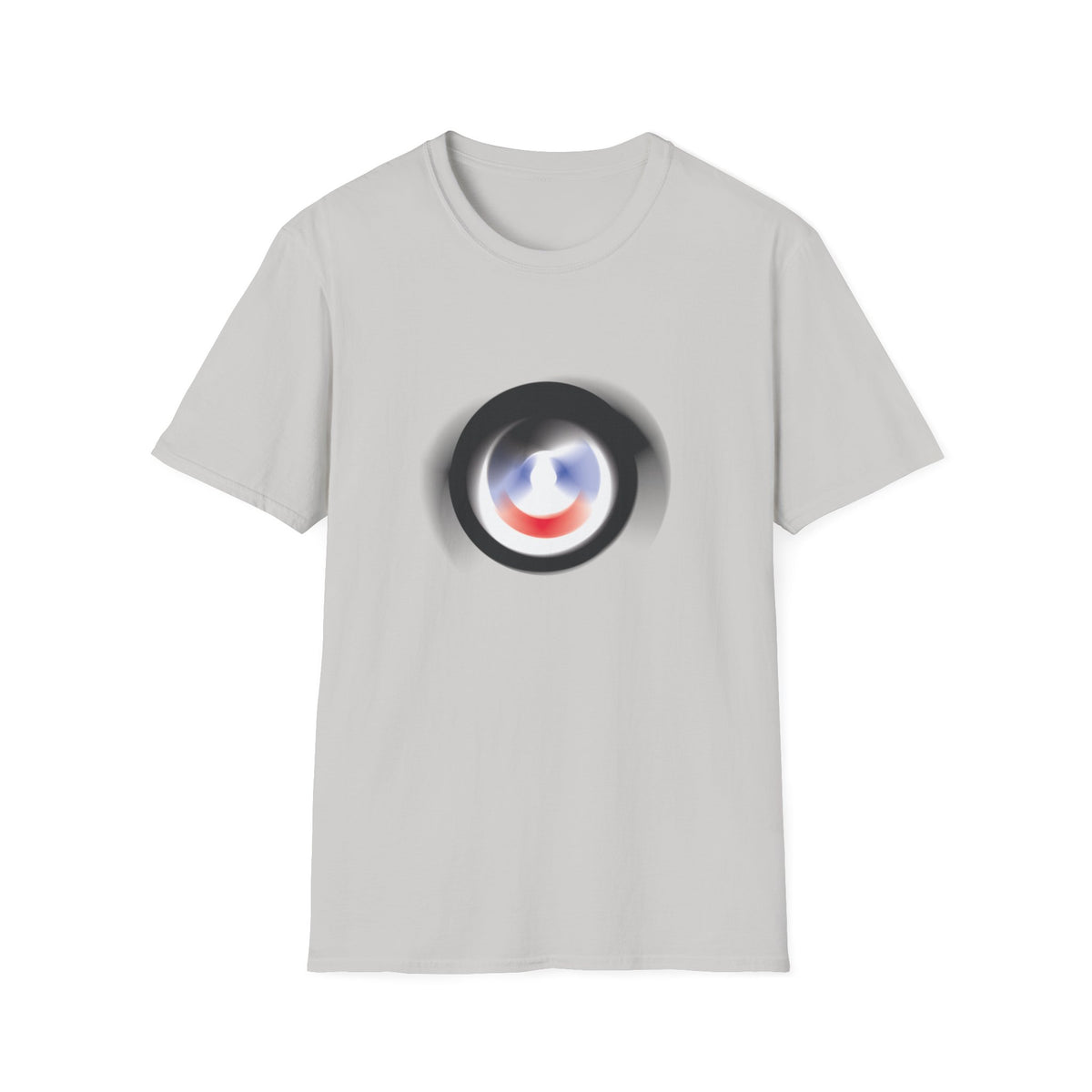 Abstract Color Swirl T-Shirt | Minimal Lens Circle Graphic