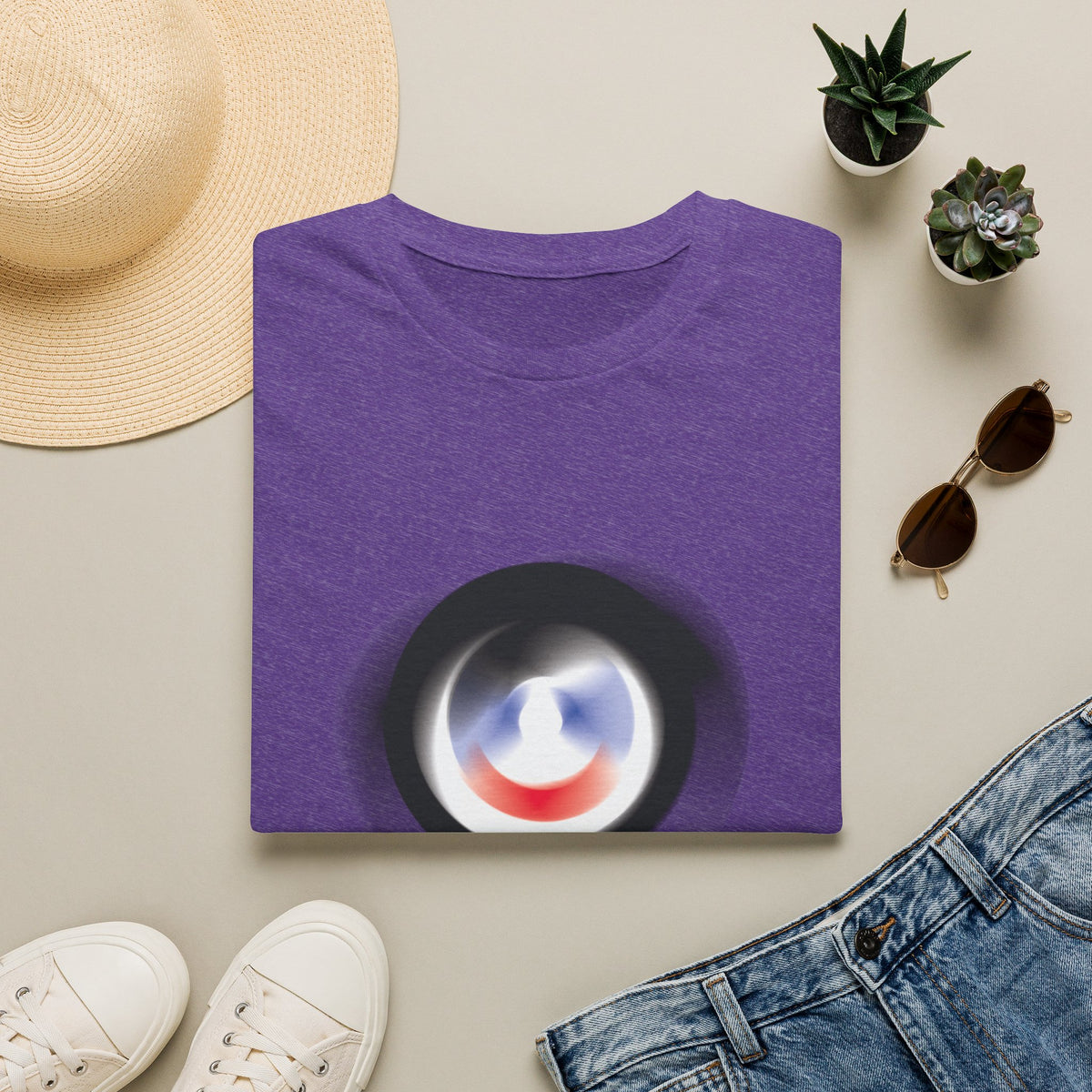 Abstract Color Swirl T-Shirt | Minimal Lens Circle Graphic