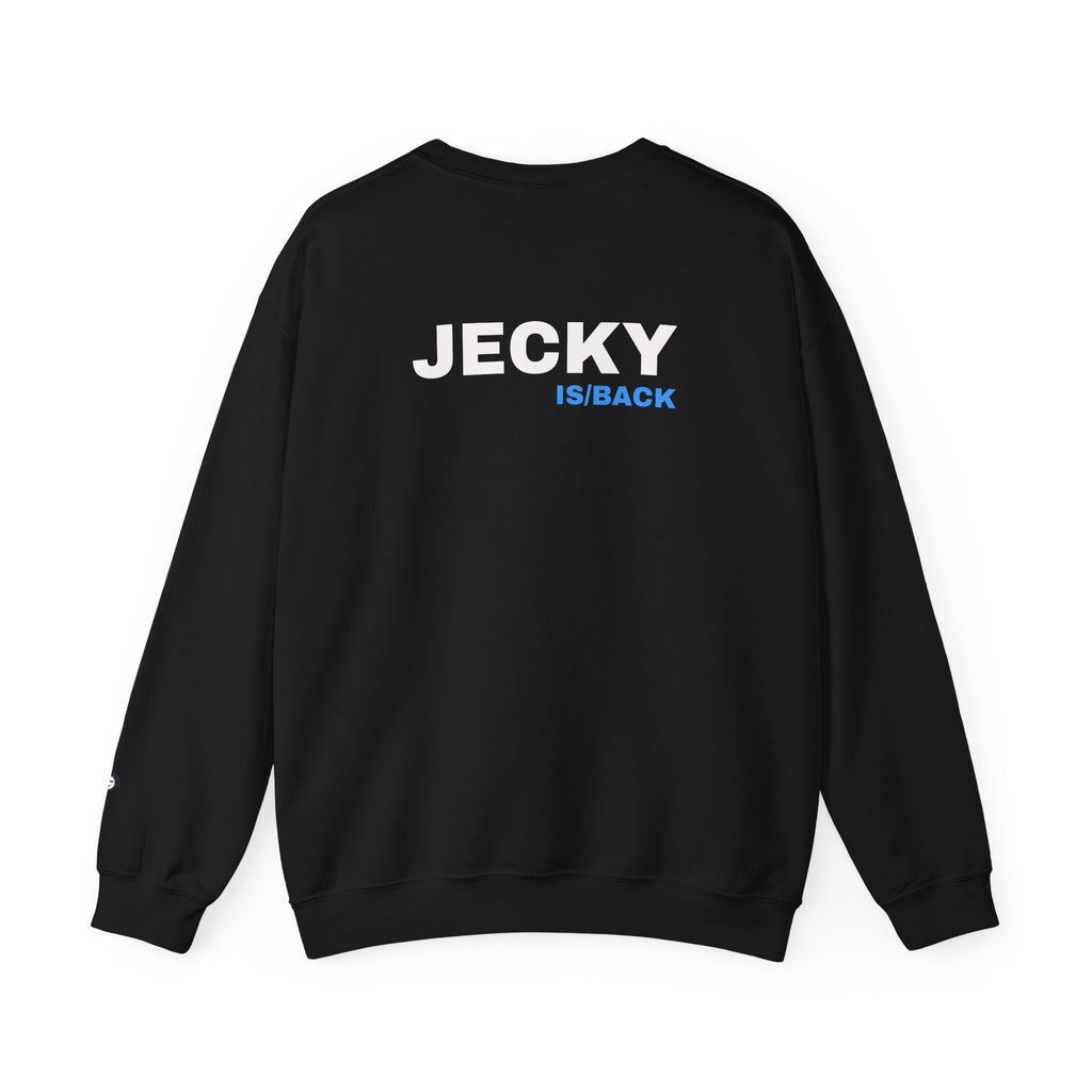 JECKY is/back Crewneck Sweatshirt | Minimal Back Text Design