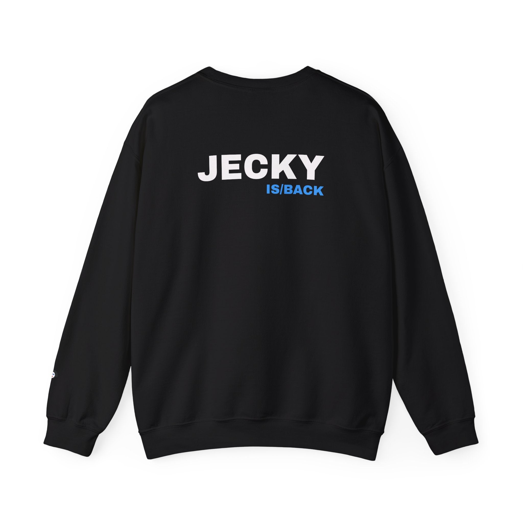 JECKY is/back Crewneck Sweatshirt | Minimal Back Text Design