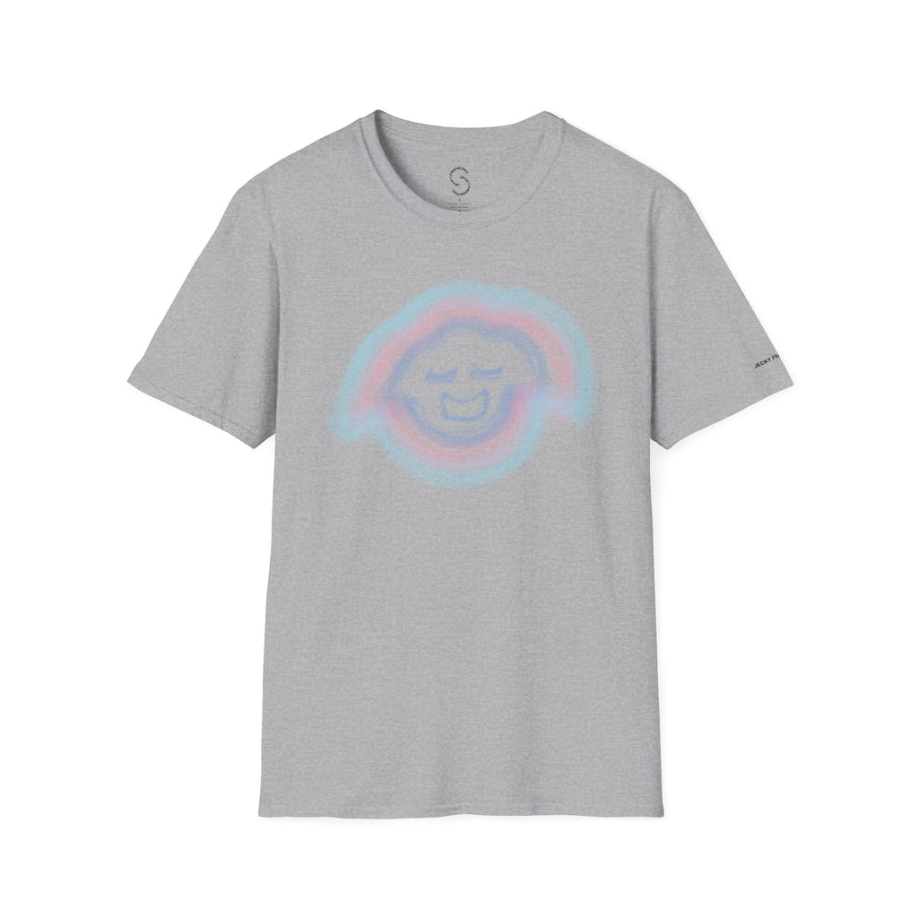 Smiling Rainbow Jecky Frankino Face T-Shirt | Pastel Vaporwave Smile Tee