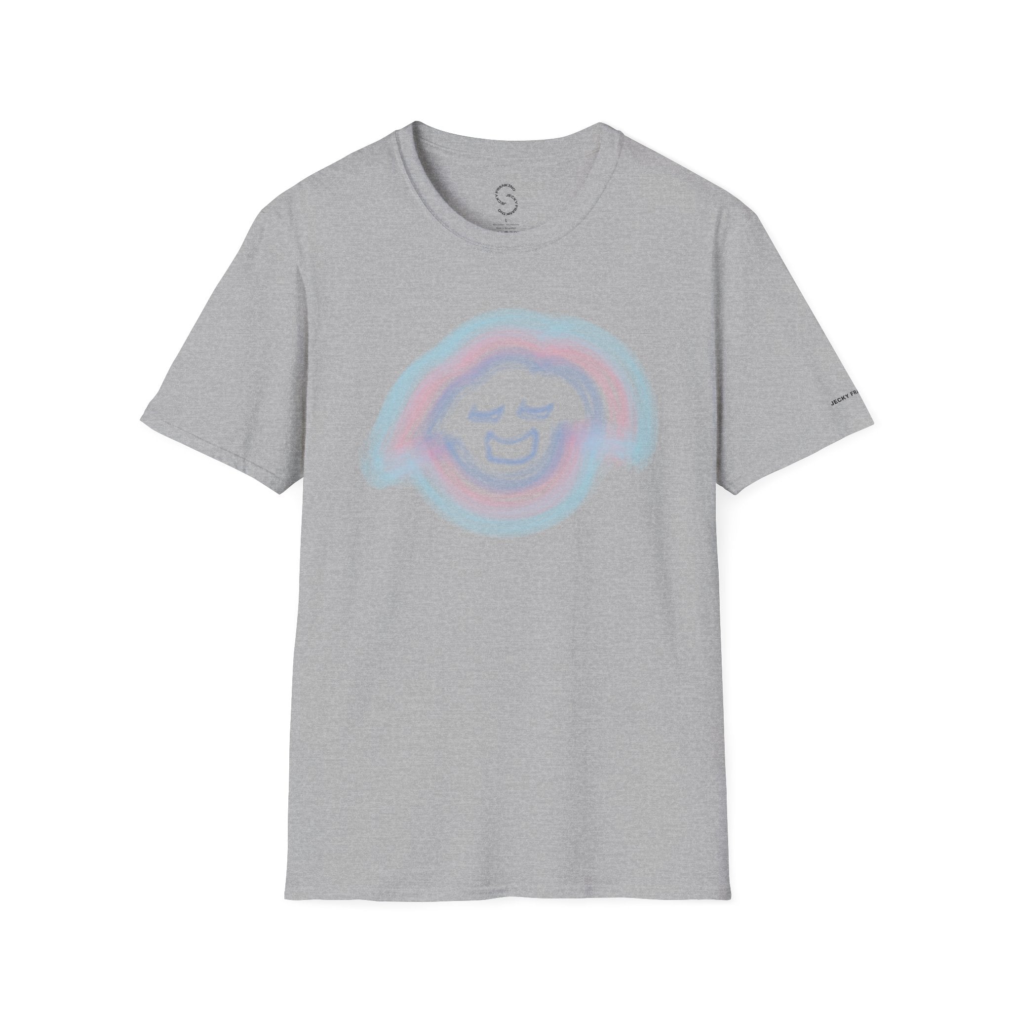 Smiling Rainbow Jecky Frankino Face T-Shirt | Pastel Vaporwave Smile Tee
