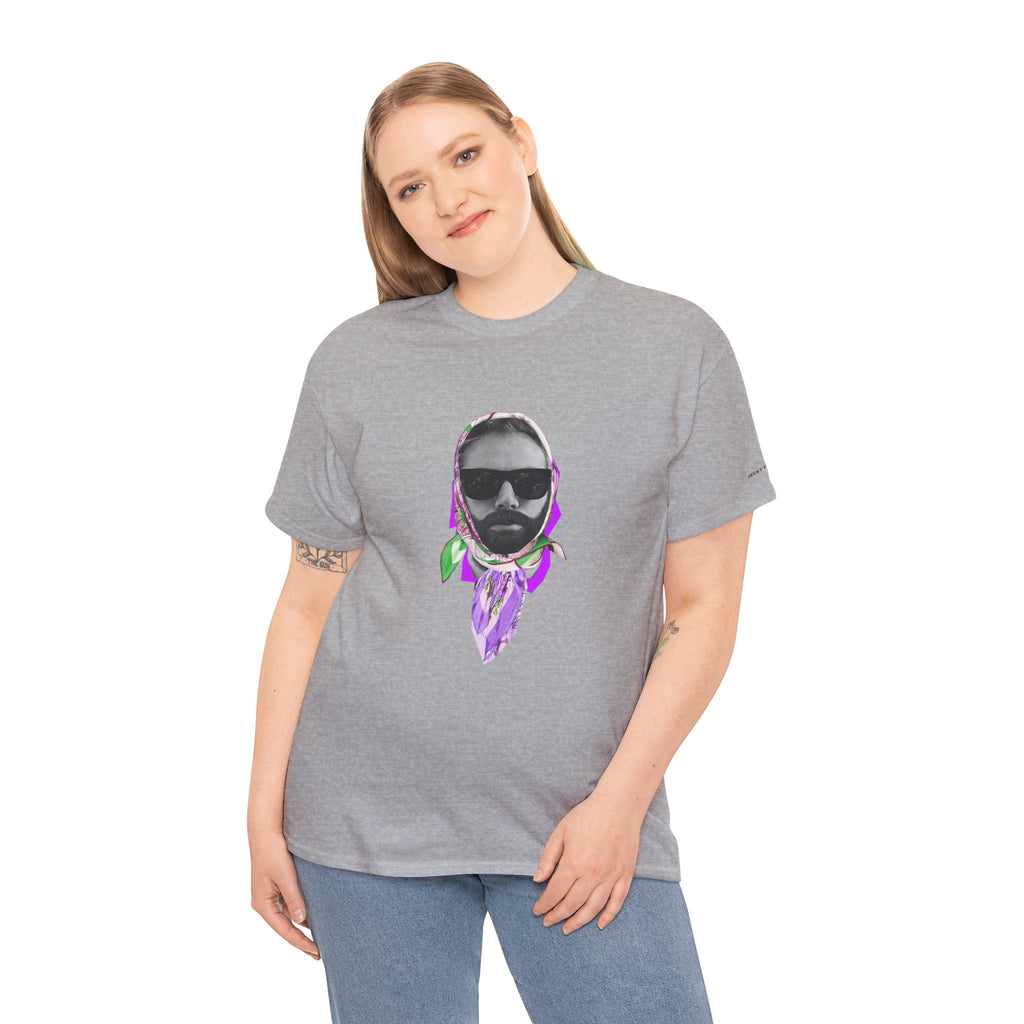 JECKY Fuxia FOULARD  Man  T-Shirt | Retro Portrait, Sunglasses, Vaporwave Accent