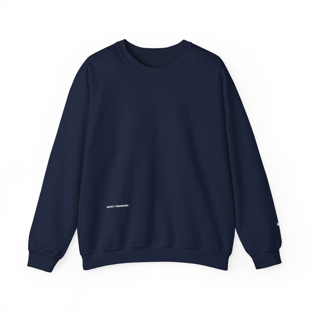 JECKY is/back Crewneck Sweatshirt | Minimal Back Text Design