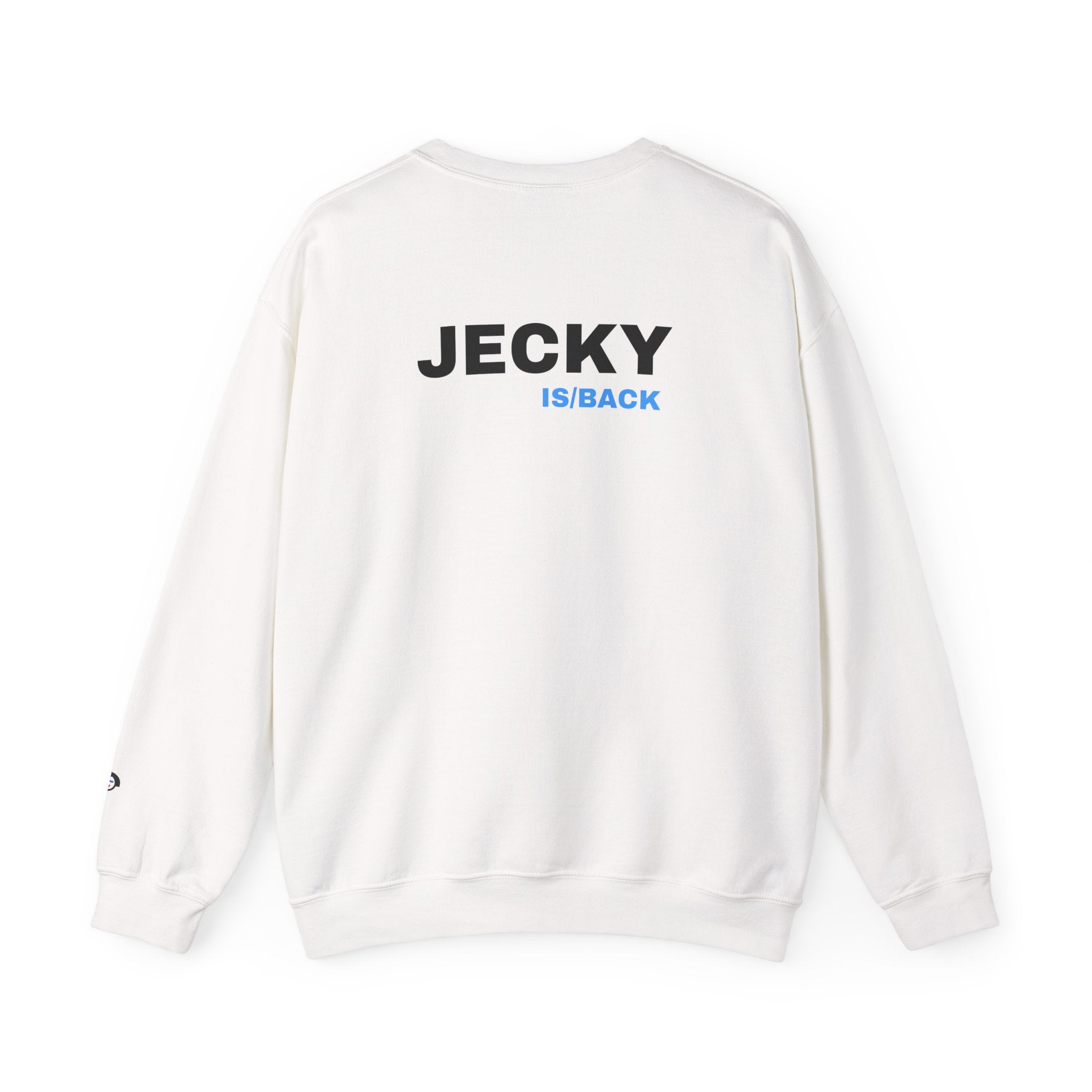 JECKY is/back Crewneck Sweatshirt | Minimal Back Text Design