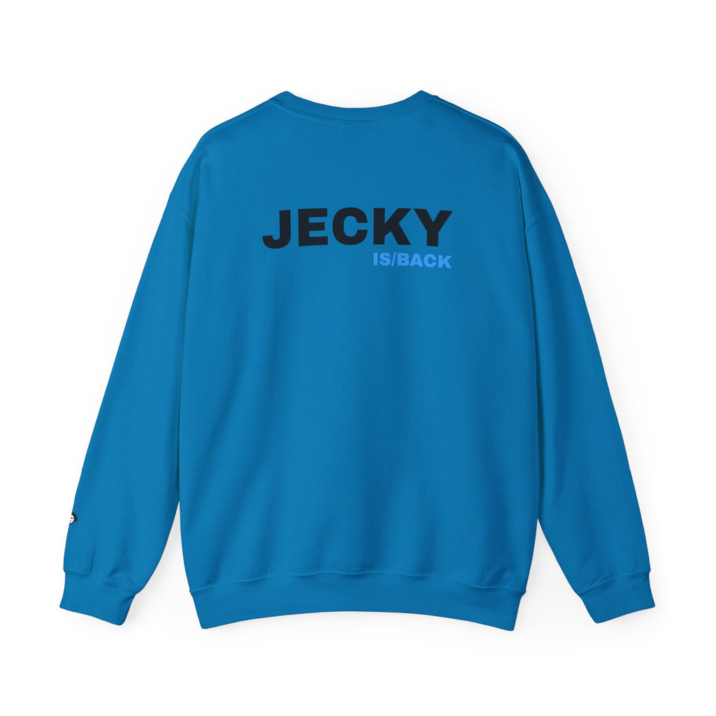 JECKY is/back Crewneck Sweatshirt | Minimal Back Text Design