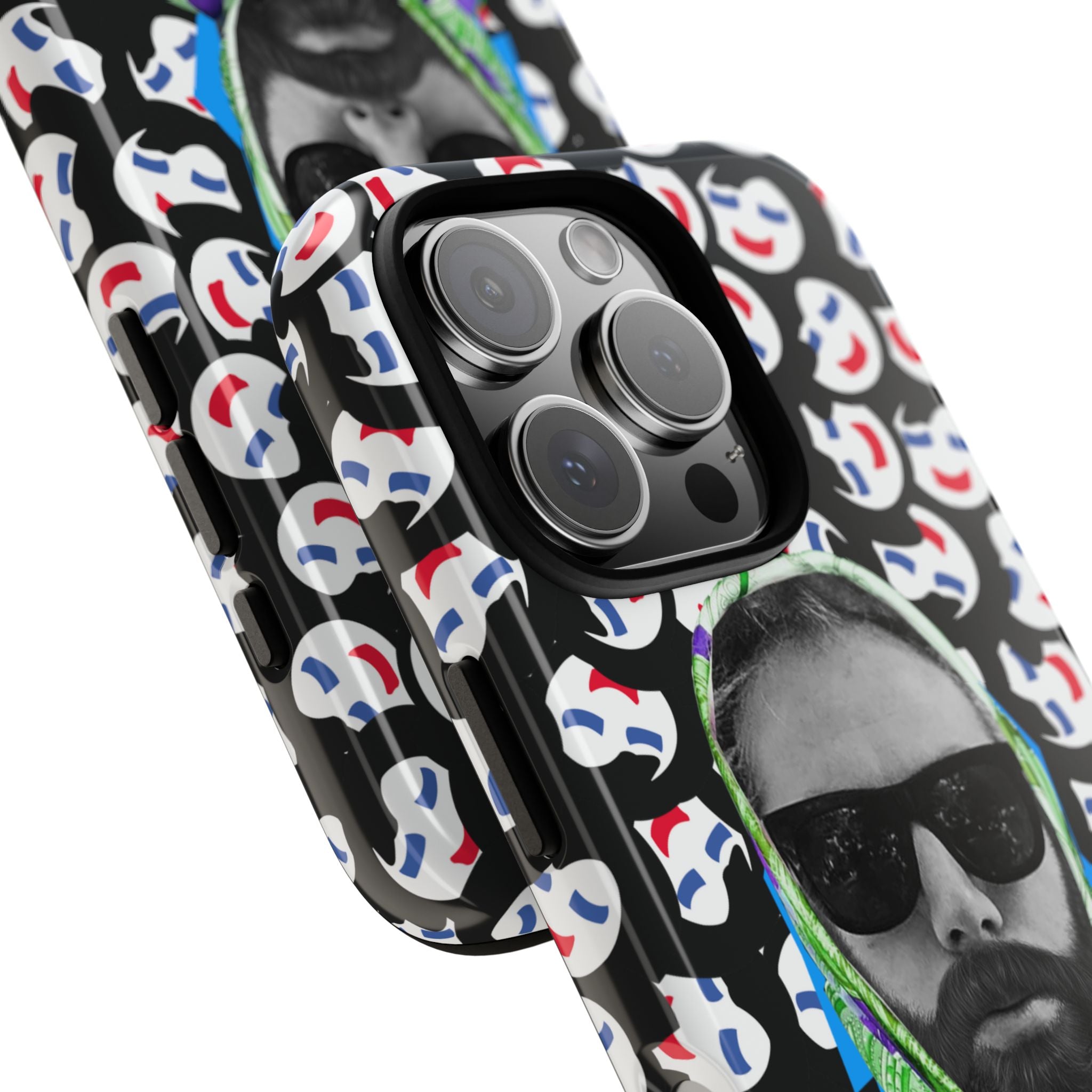 Smiling Mask Pattern Portrait Phone Case | Tough Cases