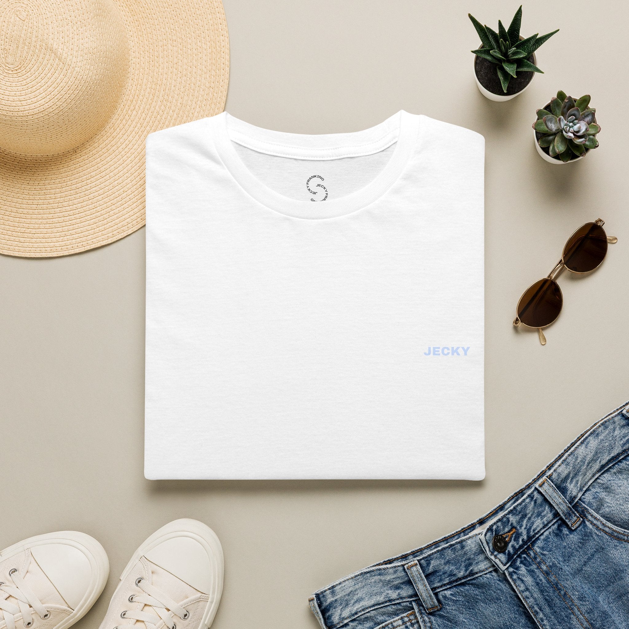 Minimal 'LUCKY' Text Tee, T-Shirt | Small Chest Script Logo