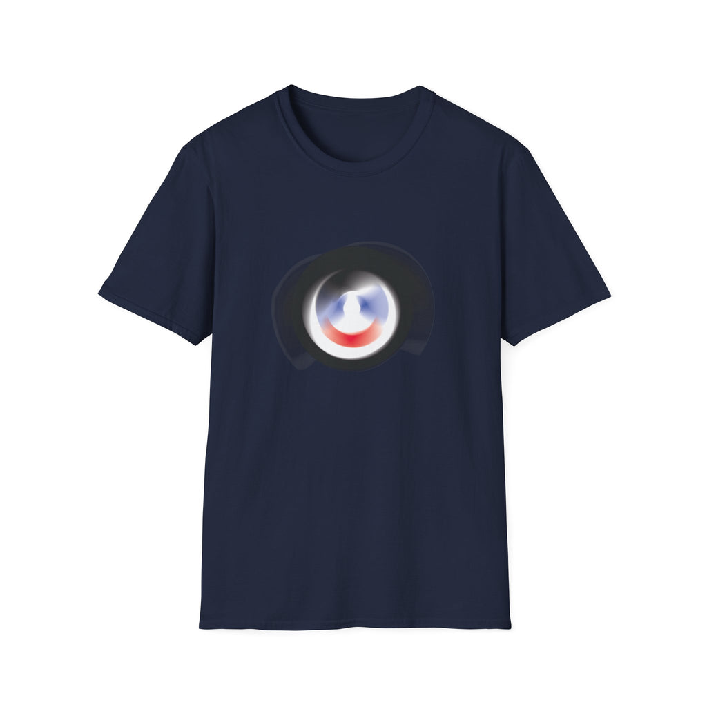 Abstract Color Swirl T-Shirt | Minimal Lens Circle Graphic