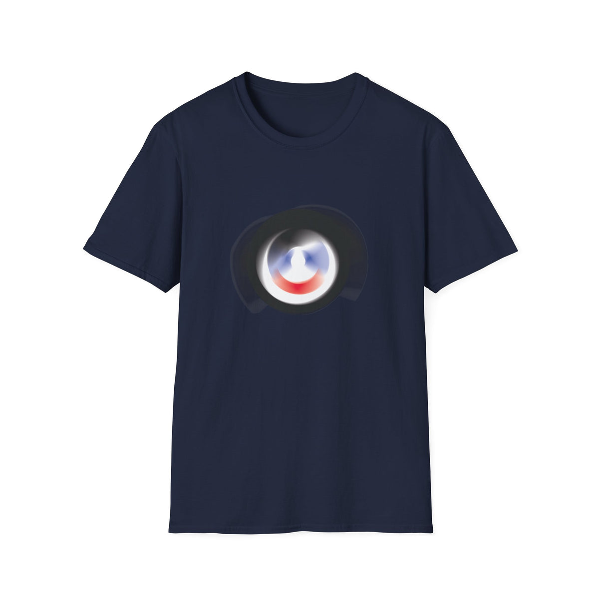 Abstract Color Swirl T-Shirt | Minimal Lens Circle Graphic