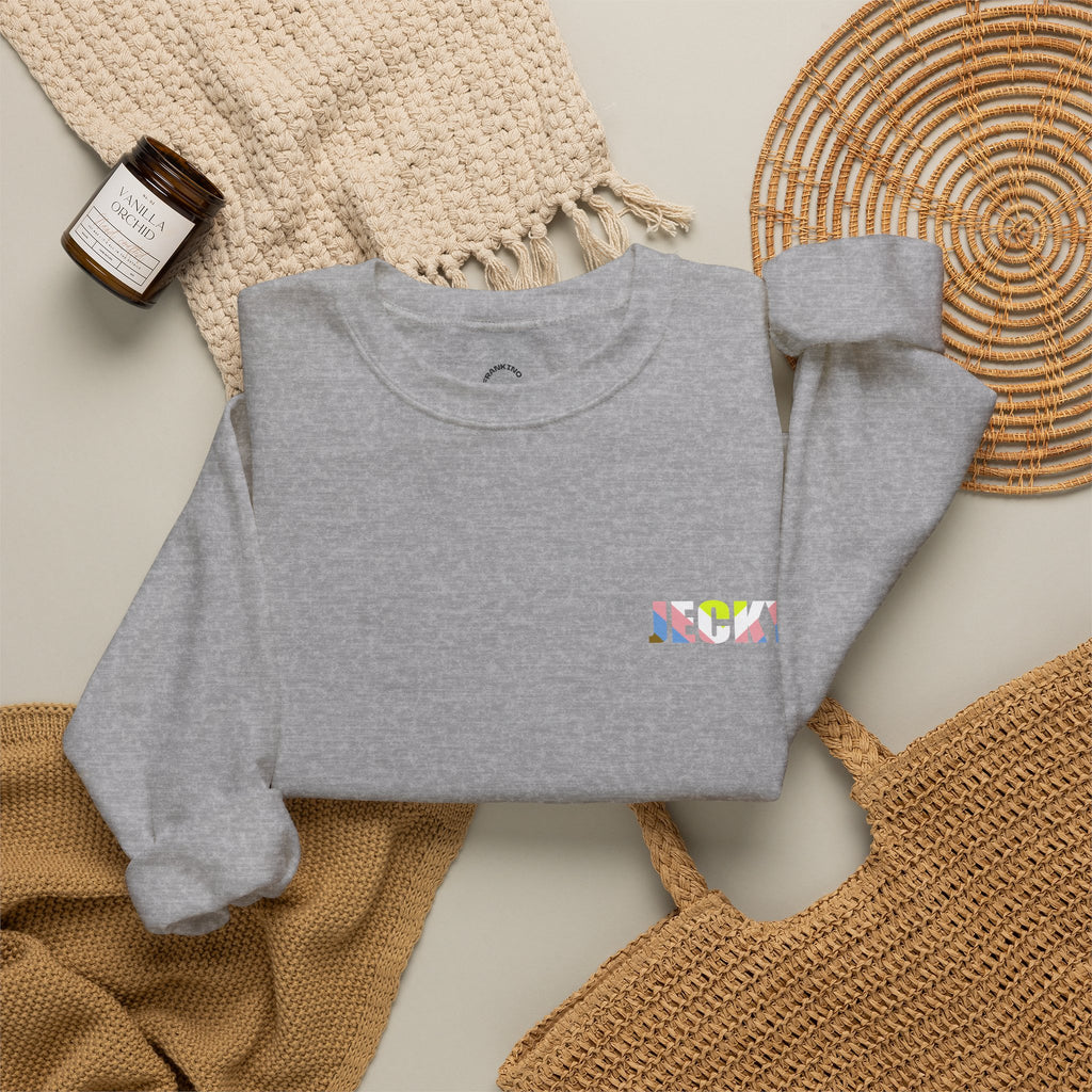Pastel Smiley Rainbow Crewneck Sweatshirt | Soft Cloud Face Design