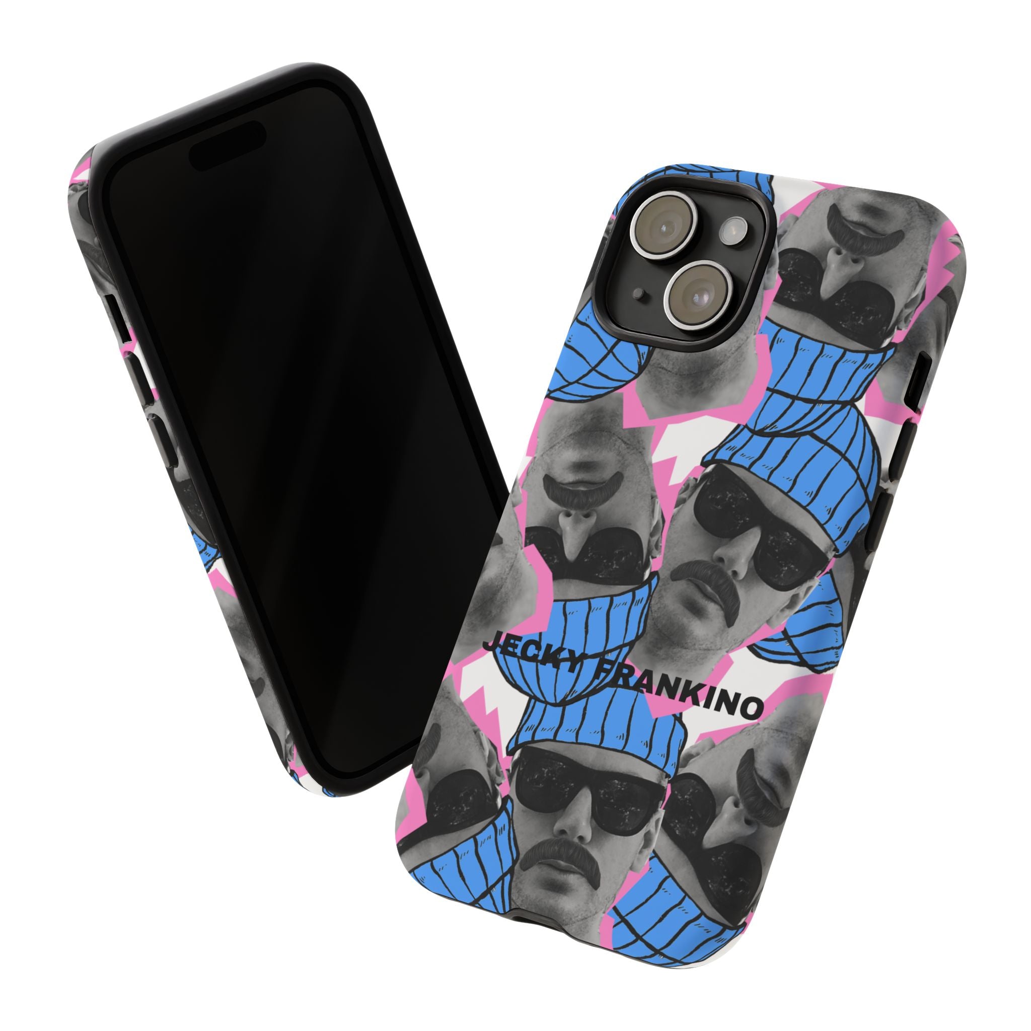 Retro Beanie Portraits phone case | iPhone protective case, quirky face collage