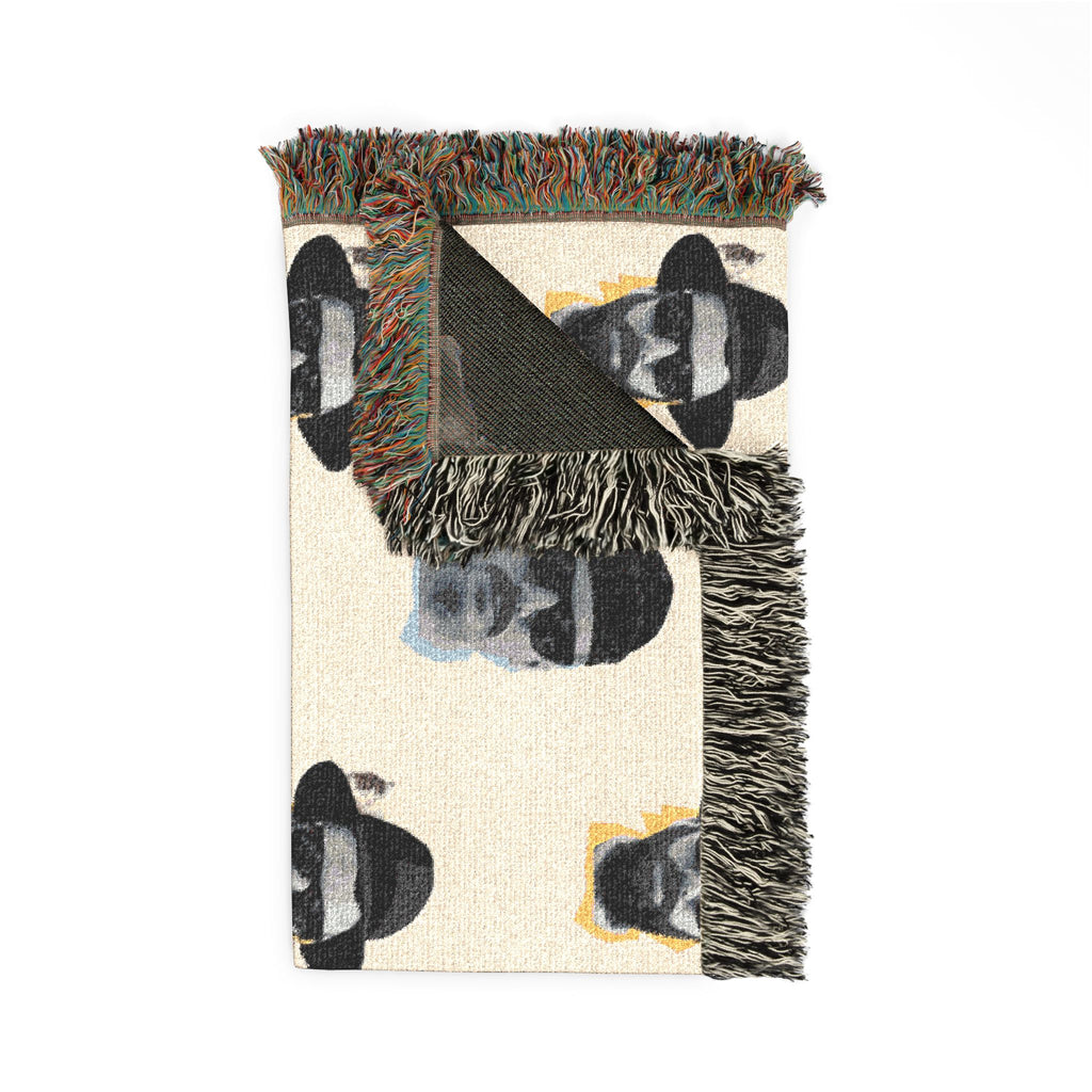 Woven Blanket | Repeating  Jerky FaceDesign, Neutral Tones