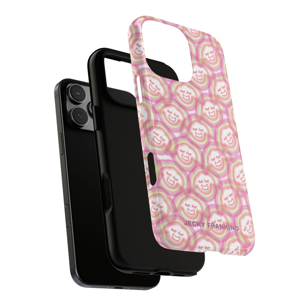 Pink Smiley JF Pattern Phone Case | Cute Repeating Emoji Design
