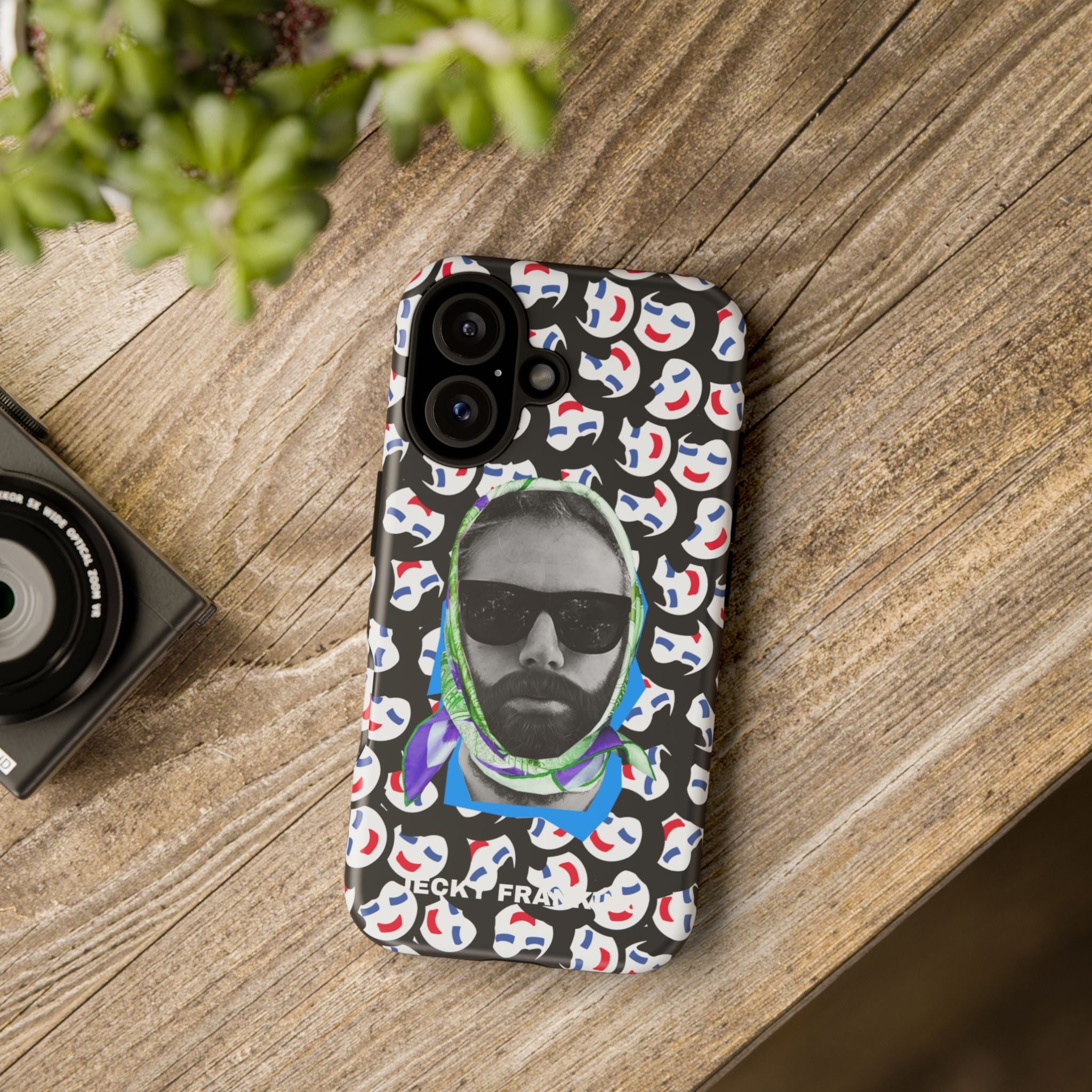 Smiling Mask Pattern Portrait Phone Case | Tough Cases