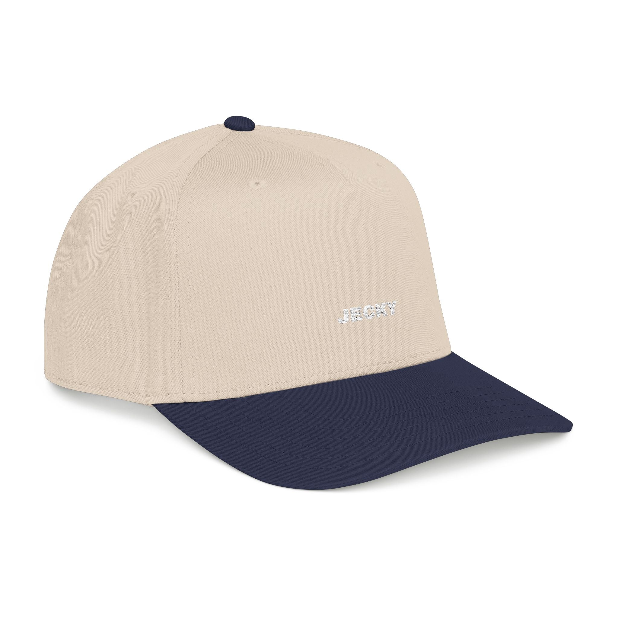 Yellow Script Logo Mid Profile Baseball Cap | Two-Tone Brim, Embroidered Back Logo